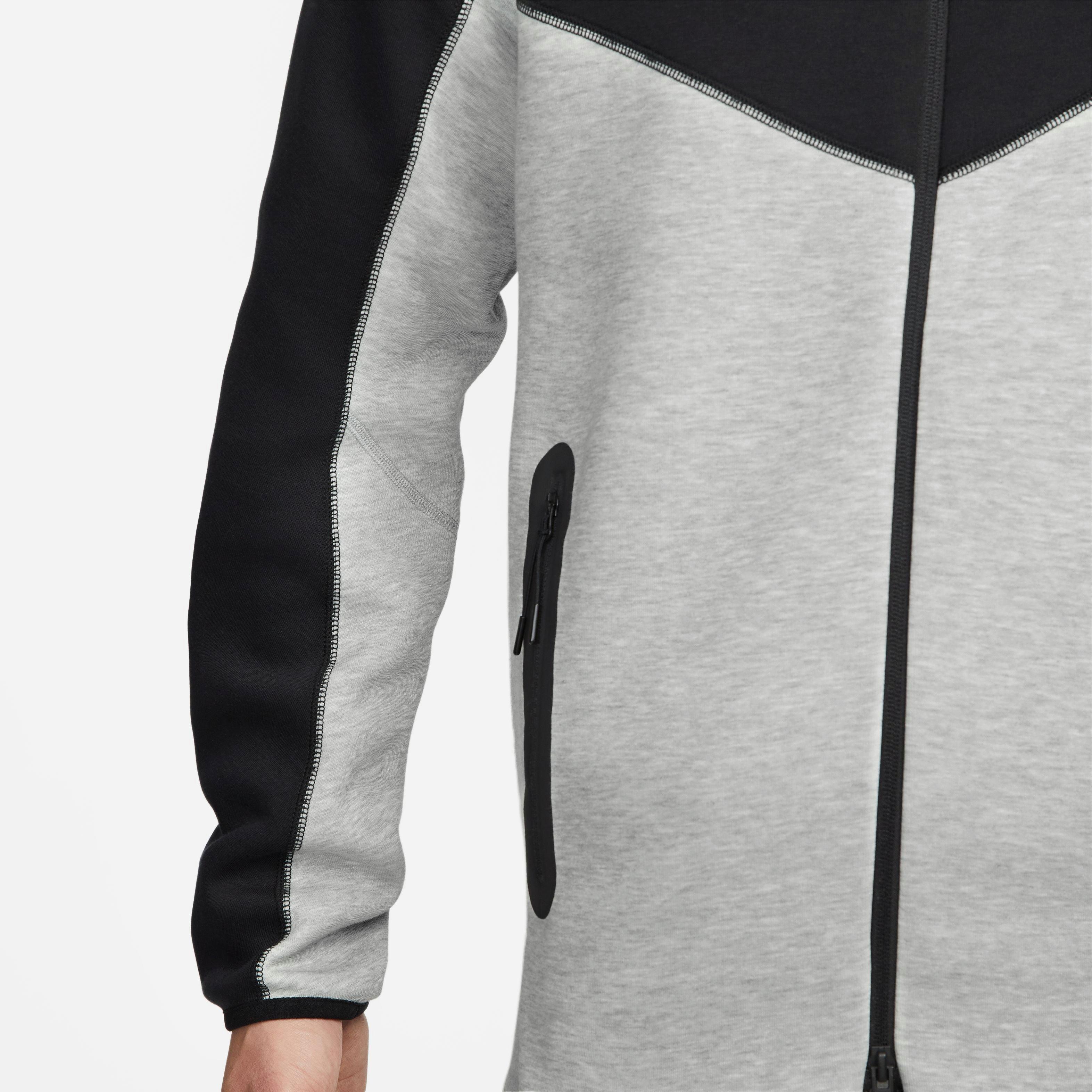 Nike Men's Sportswear Tech Fleece Full-Zip Windrunner Jacket-Black/Grey - BLACK/GREY Thumbnail View 10