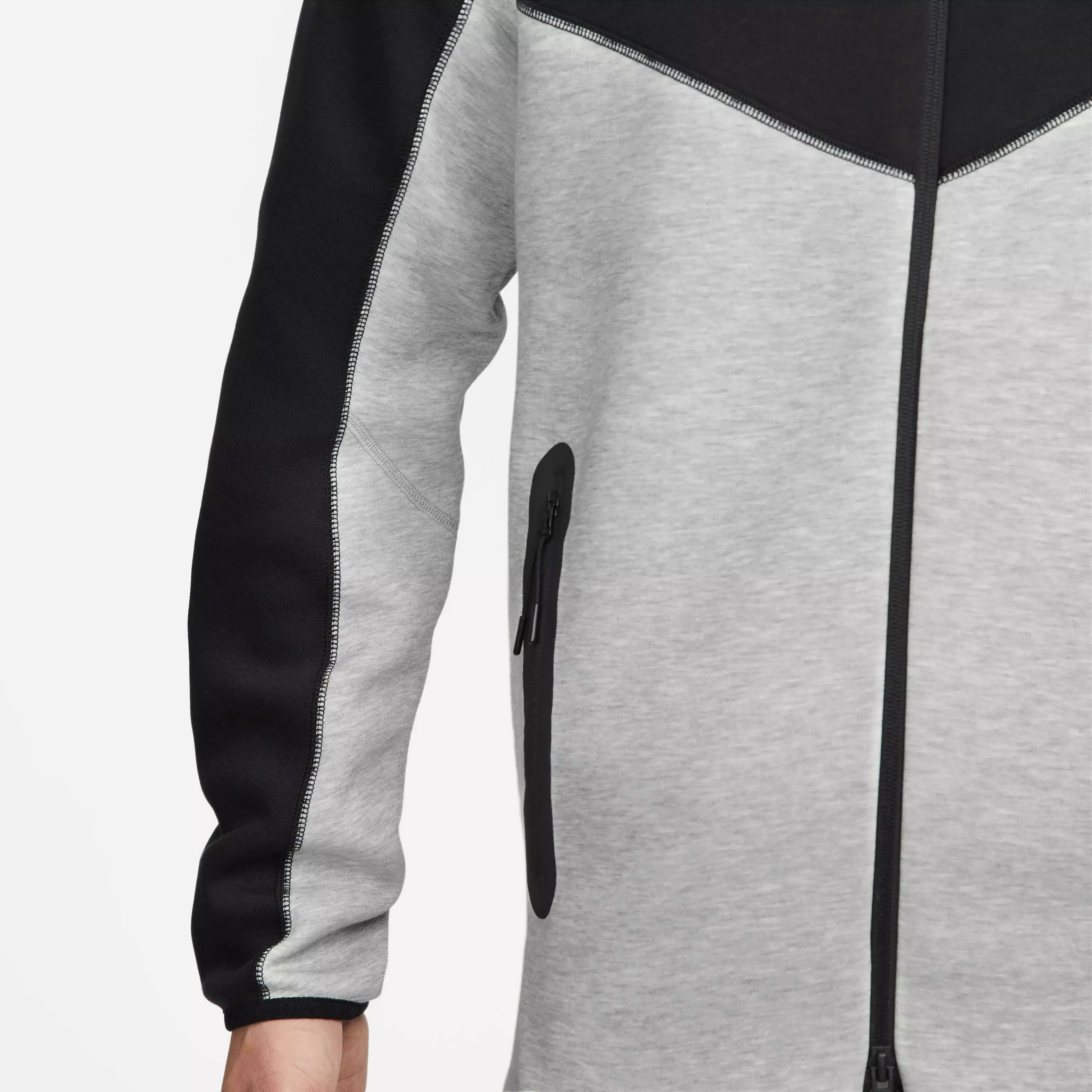 Nike Men's Sportswear Tech Fleece Full-Zip Windrunner Jacket-Black/Grey - BLACK/GREY