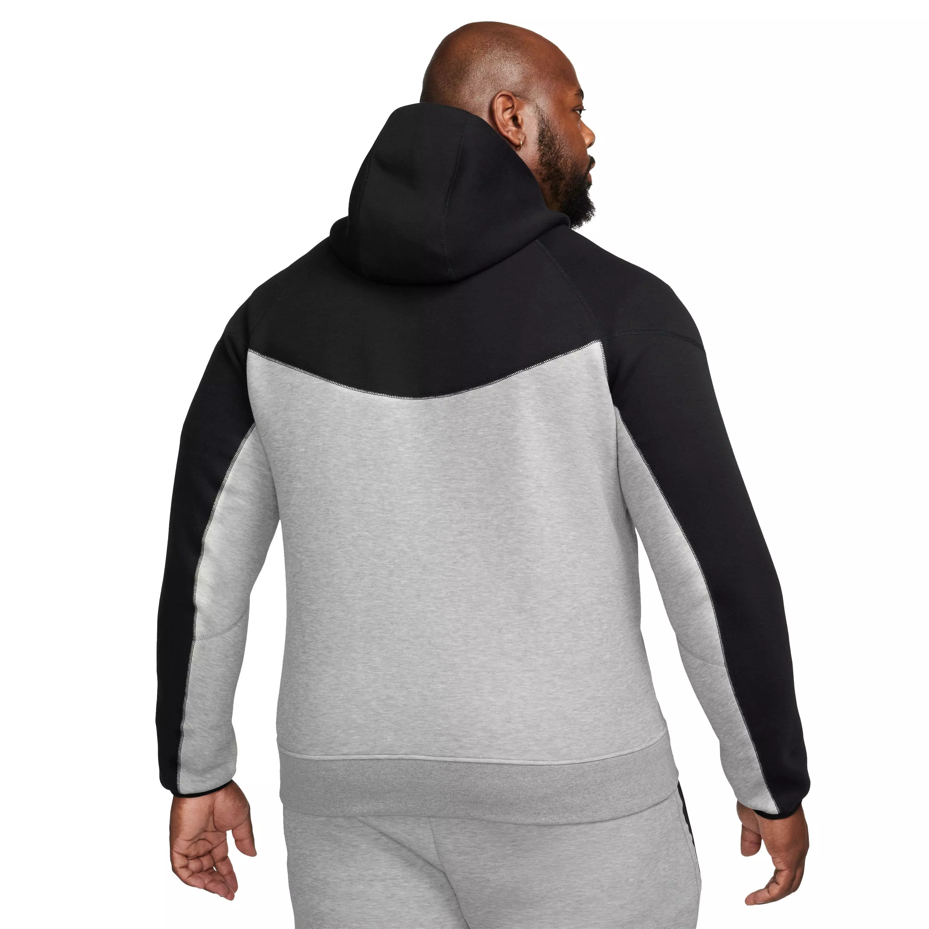 Nike Men's Sportswear Tech Fleece Full-Zip Windrunner Jacket-Black/Grey - BLACK/GREY