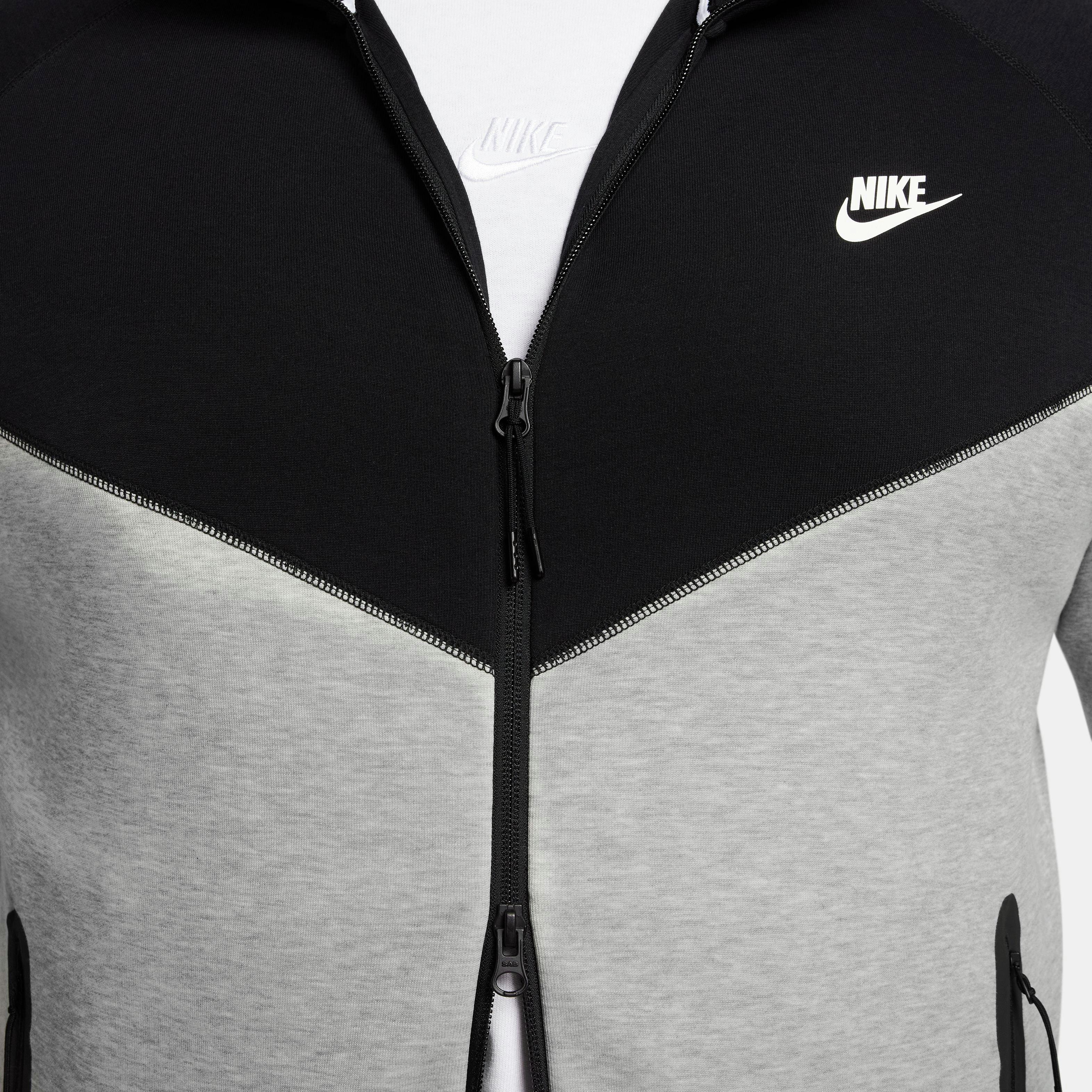 Nike Men's Sportswear Tech Fleece Full-Zip Windrunner Jacket-Black/Grey - BLACK/GREY Thumbnail View 3