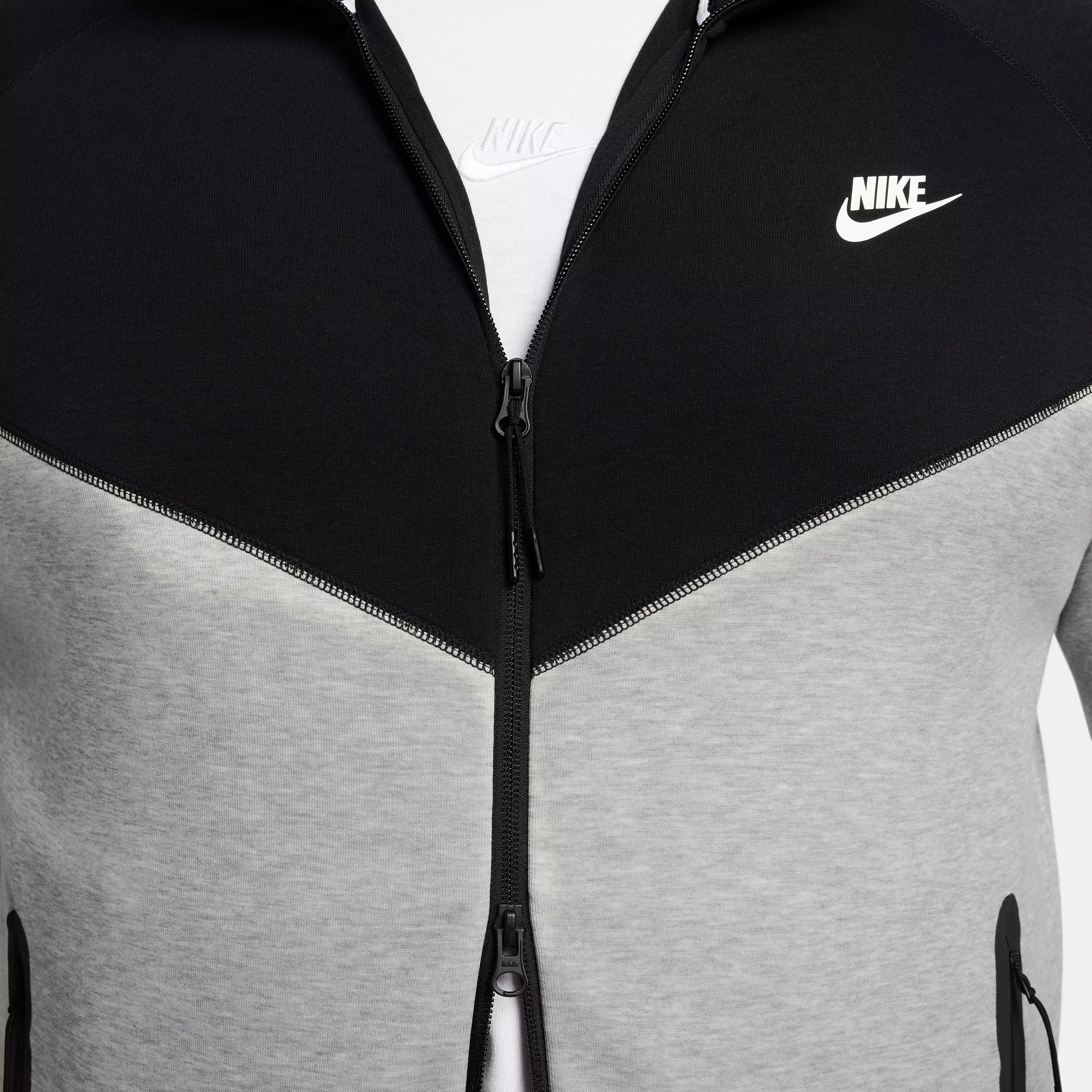 Nike Men's Sportswear Tech Fleece Full-Zip Windrunner Jacket-Black/Grey - BLACK/GREY