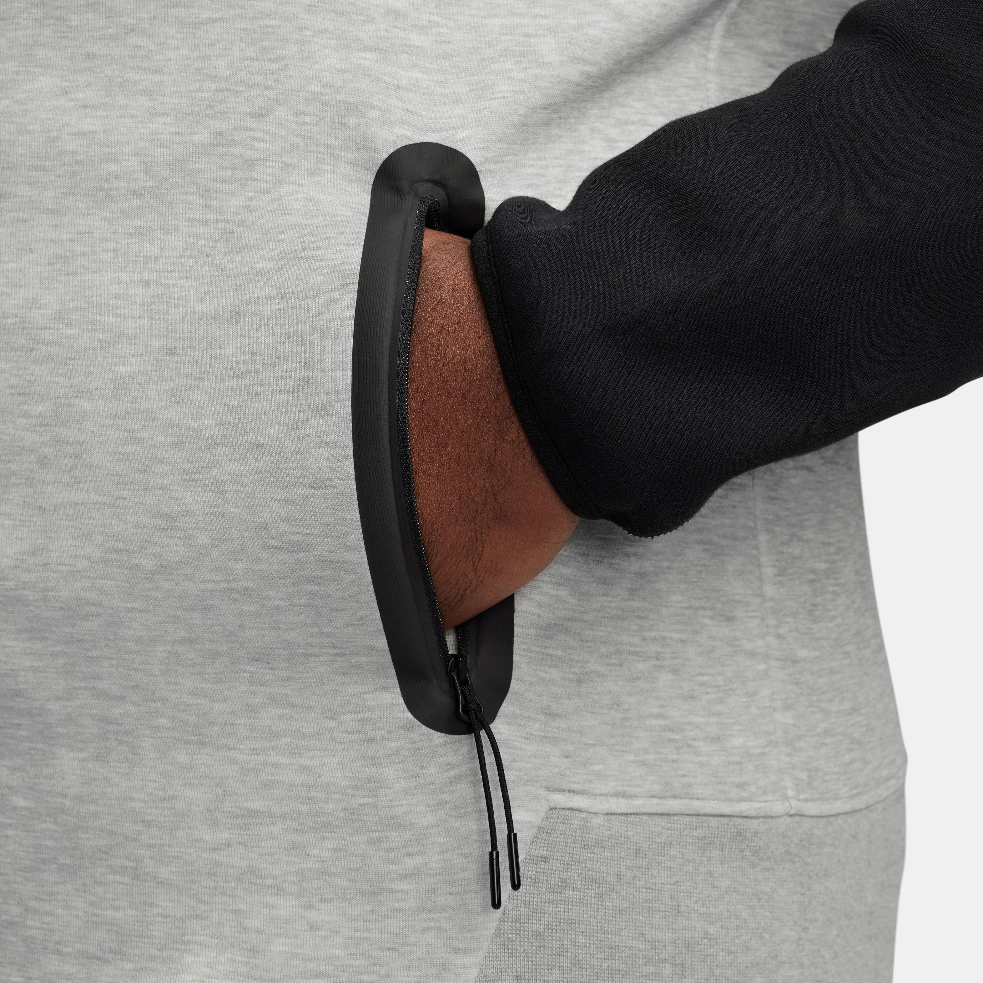 Nike Men's Sportswear Tech Fleece Full-Zip Windrunner Jacket-Black/Grey - BLACK/GREY Thumbnail View 16