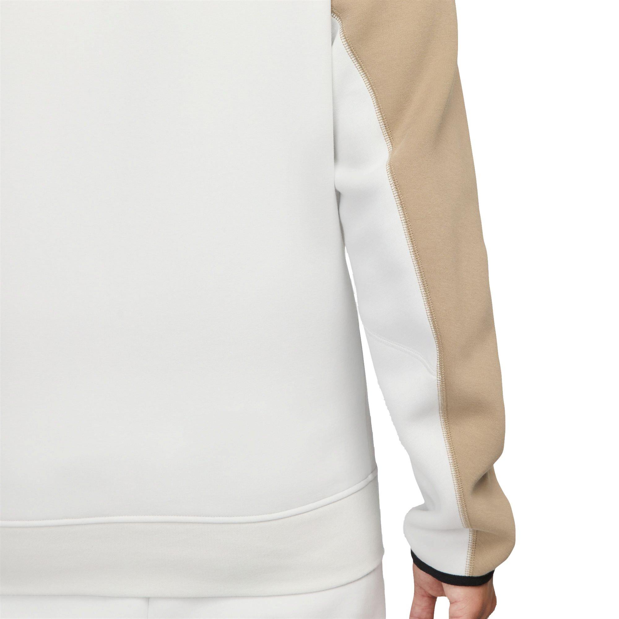 Nike Men's Tech Fleece Full-Zip Hoodie - Summit White - WHITE/KHAKI Thumbnail View 8