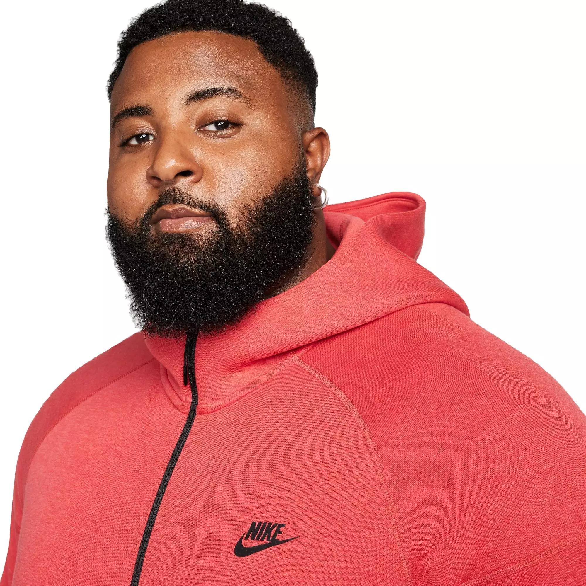 Nike Men's Tech Fleece Full-Zip Hoodie - Red - RED