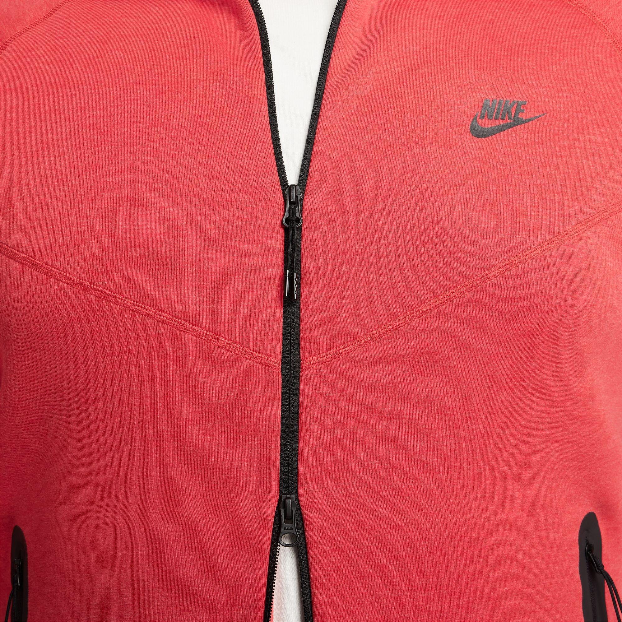 Nike Men's Tech Fleece Full-Zip Hoodie - Red - RED Thumbnail View 4