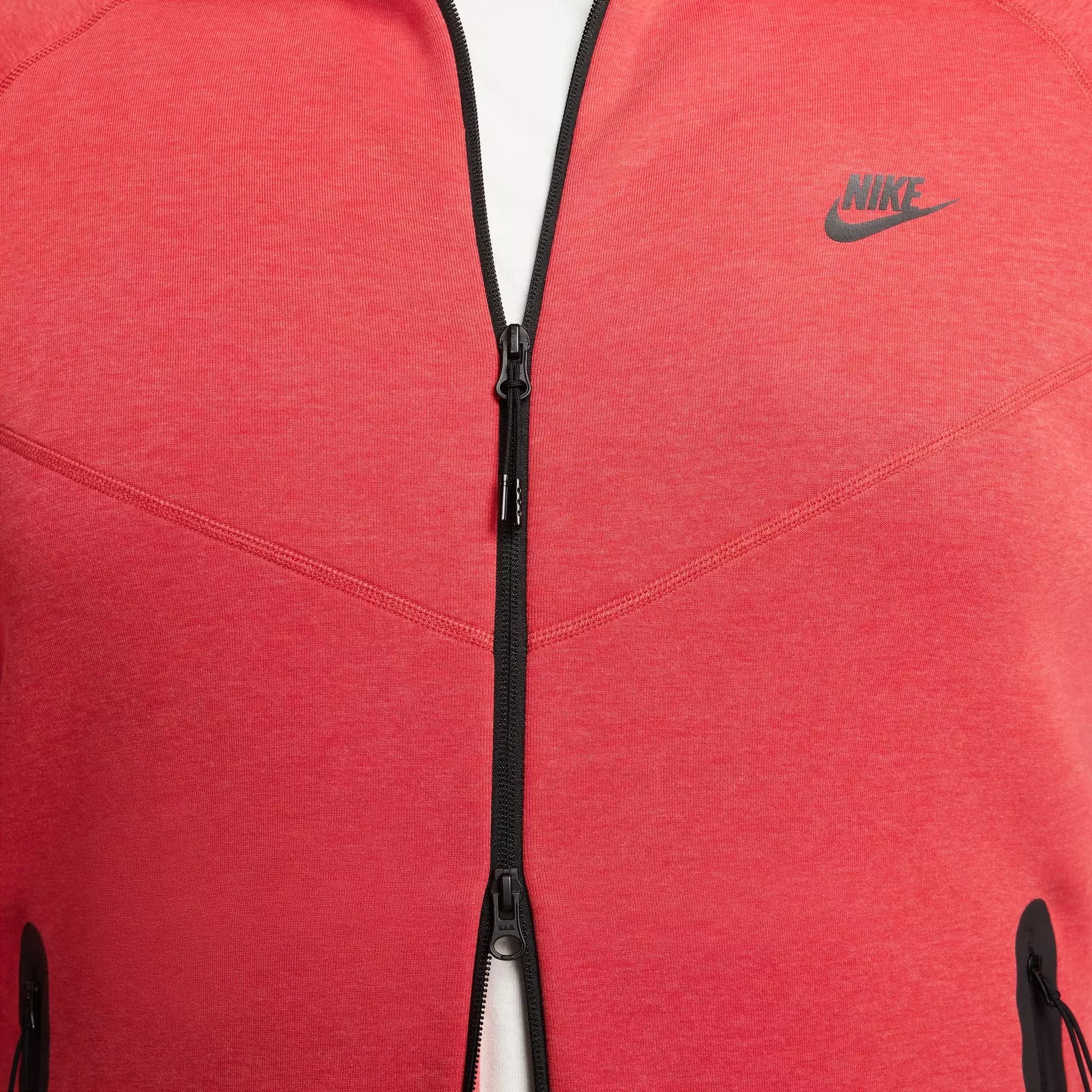 Nike Men's Tech Fleece Full-Zip Hoodie - Red - RED