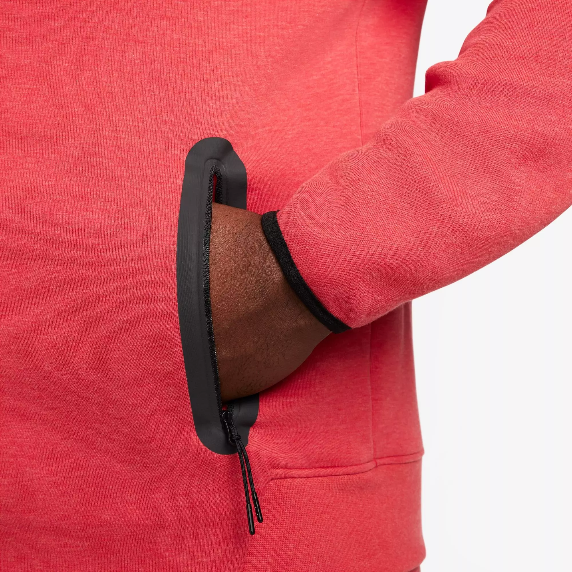 Nike Men's Tech Fleece Full-Zip Hoodie - Red - RED