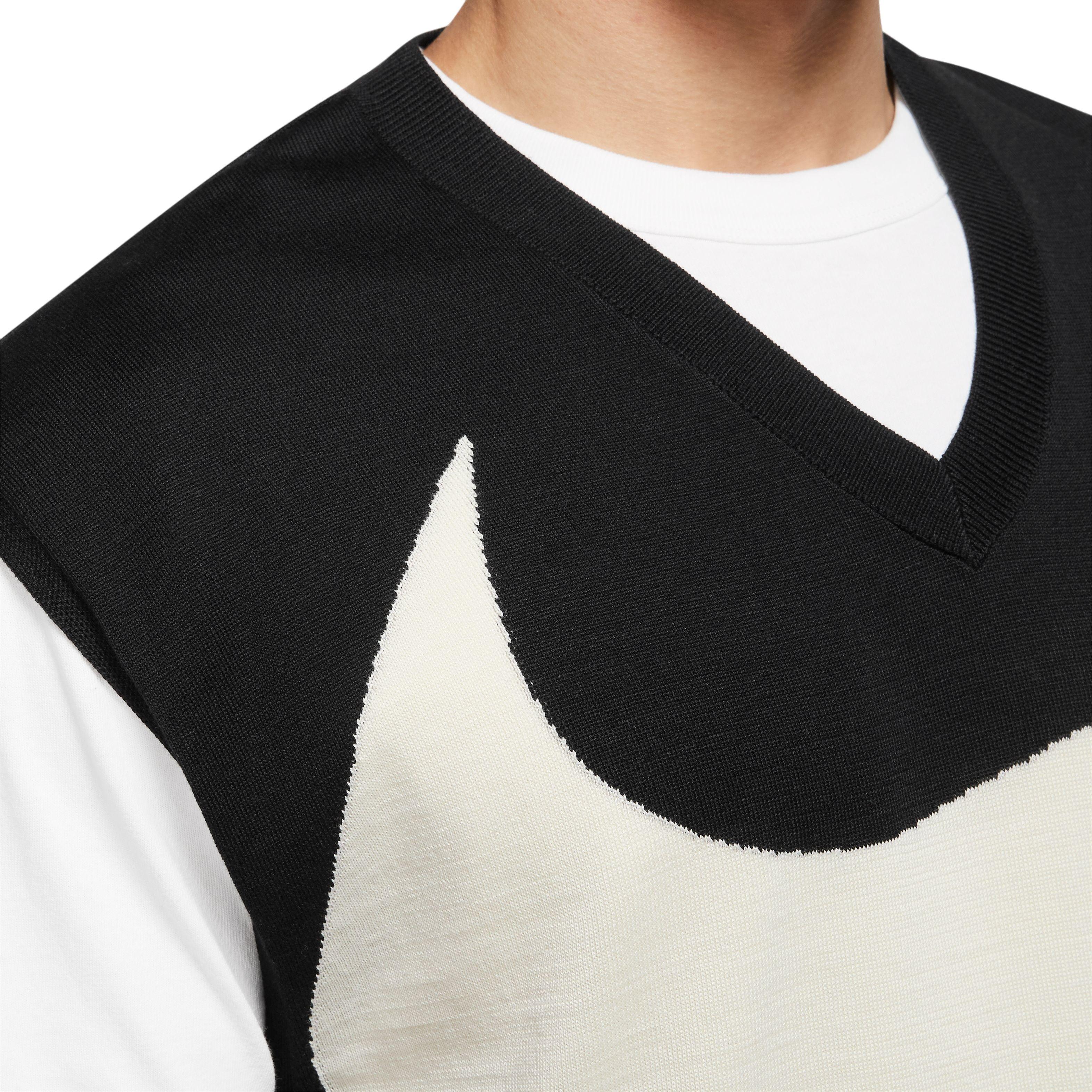 Nike Men's Swoosh Sweater Vest - BLACK Thumbnail View 3