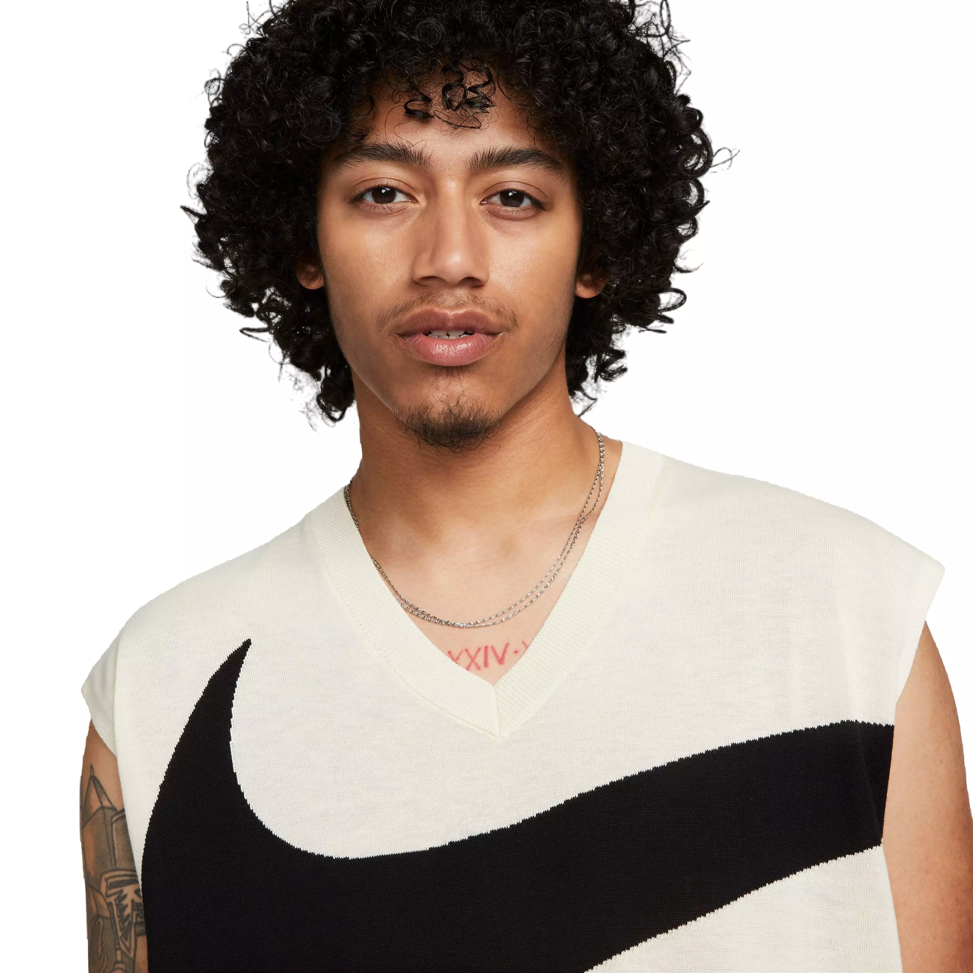 Nike Men's Swoosh Sweater Vest-White - OFF-WHITE