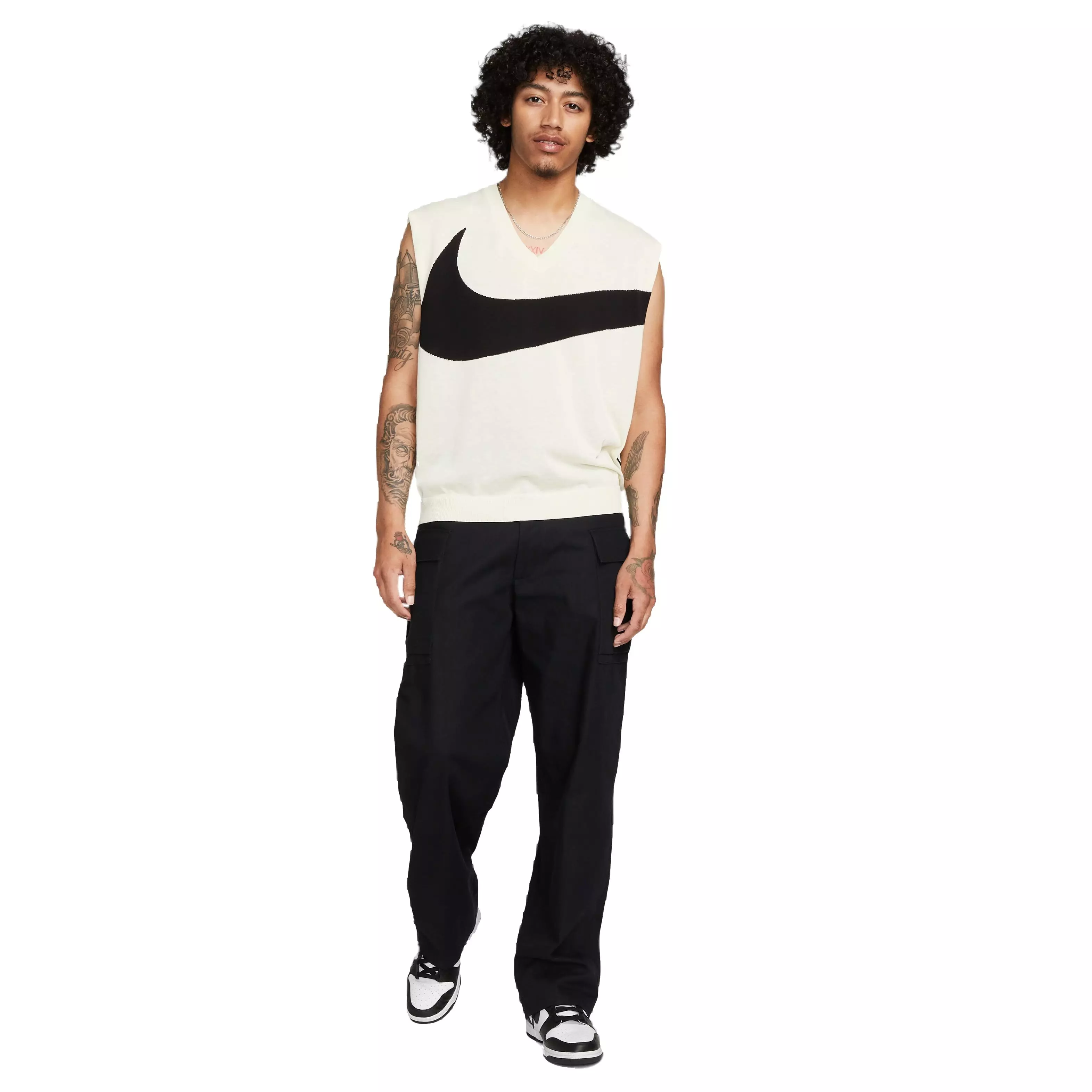 Nike Men's Swoosh Sweater Vest-White - OFF-WHITE