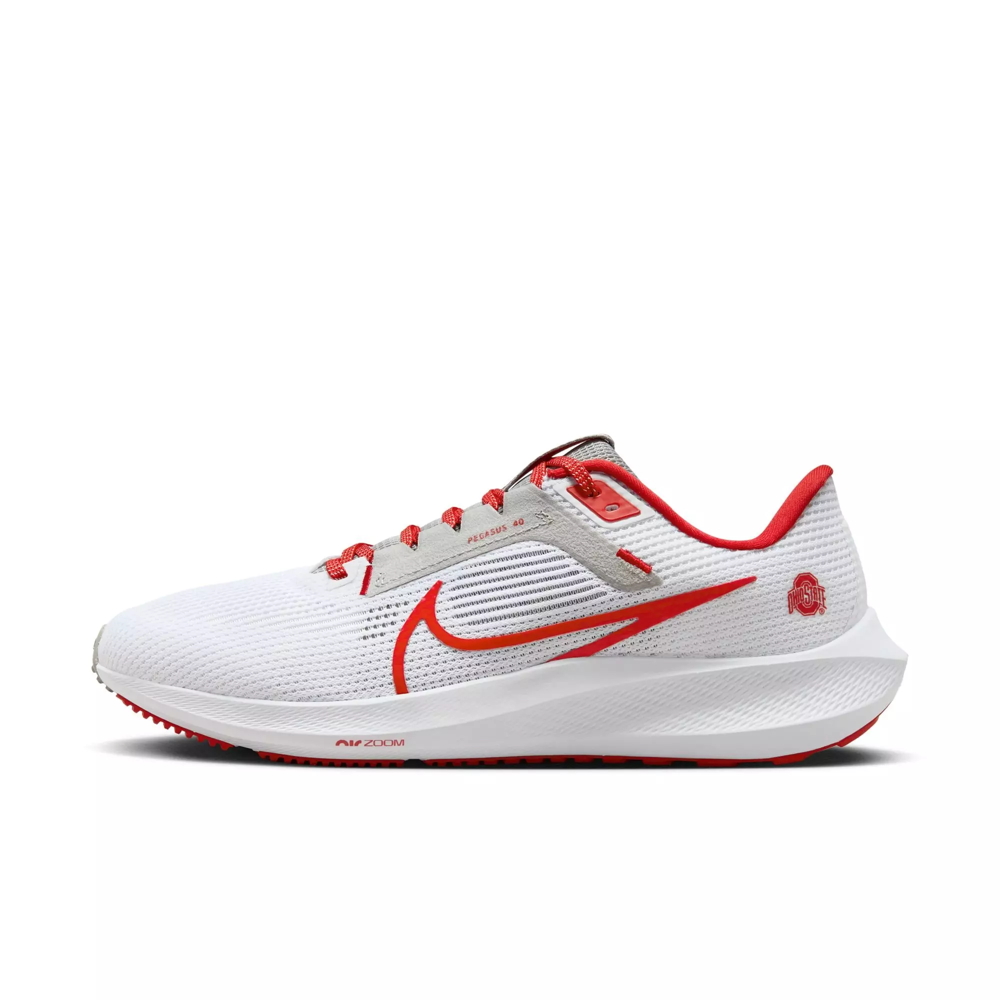 Nike Pegasus 40 "Ohio State" Men's Running Shoe - WHITE/UNIVERSITY RED/PEWTER GREY