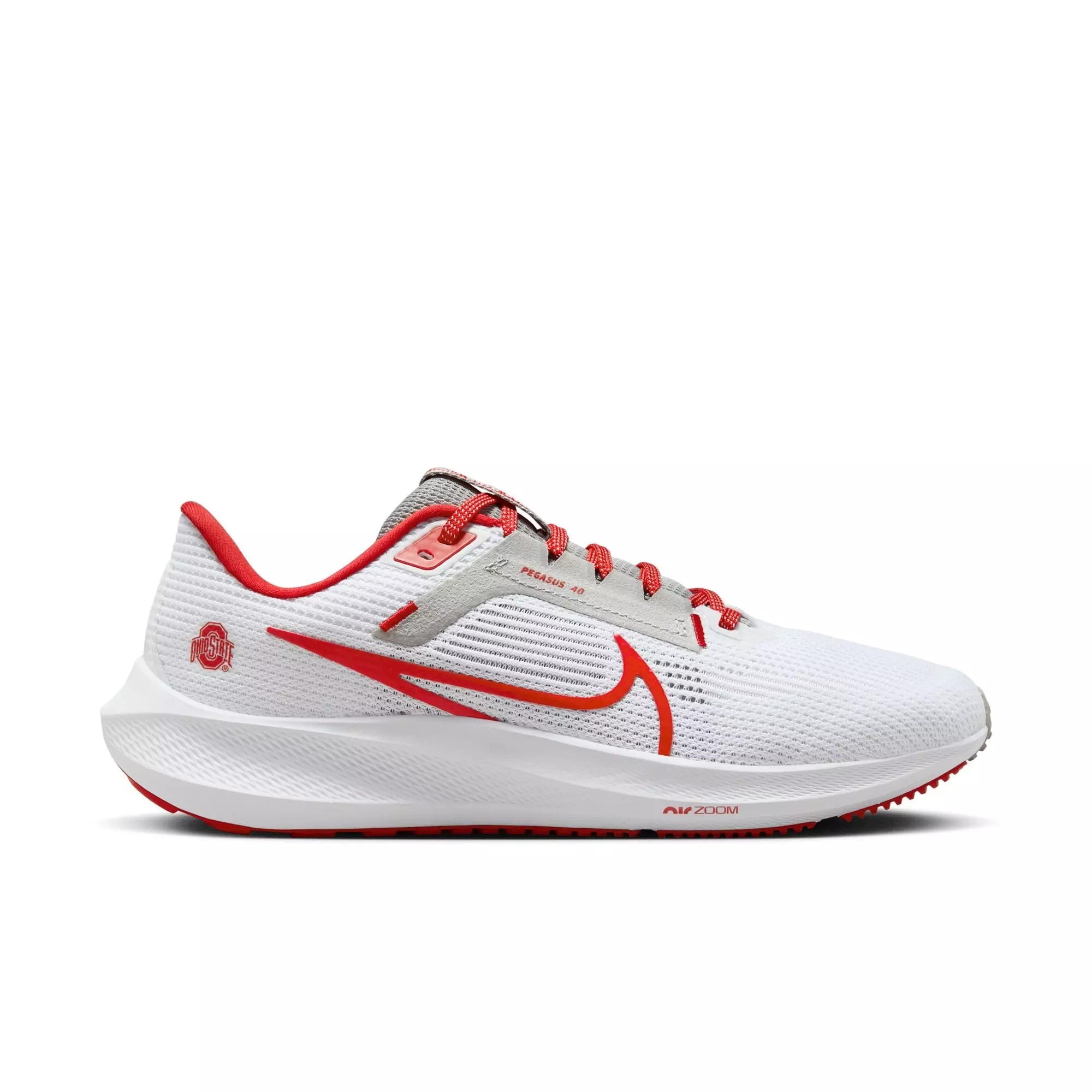 Nike Pegasus 40 "Ohio State" Men's Running Shoe - WHITE/UNIVERSITY RED/PEWTER GREY