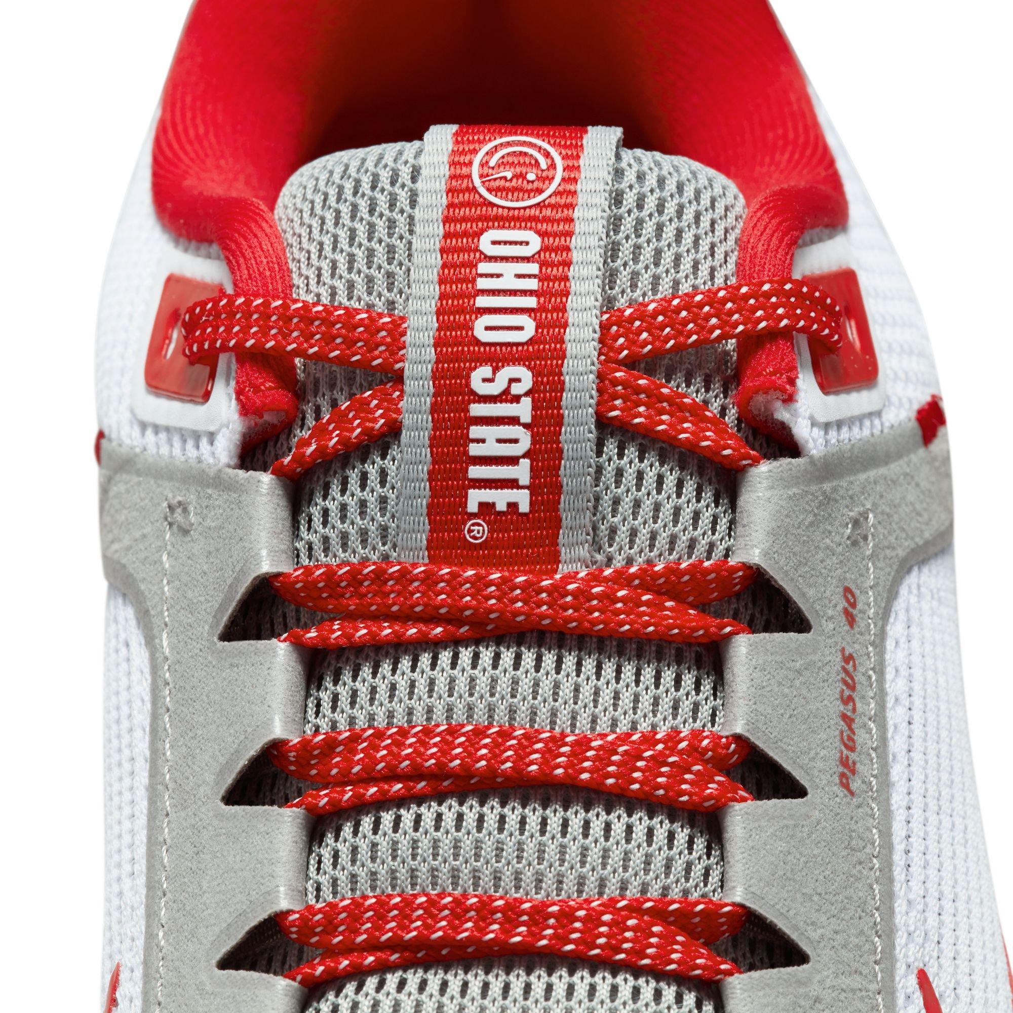 Nike Pegasus 40 "Ohio State" Men's Running Shoe - WHITE/UNIVERSITY RED/PEWTER GREY Thumbnail View 7