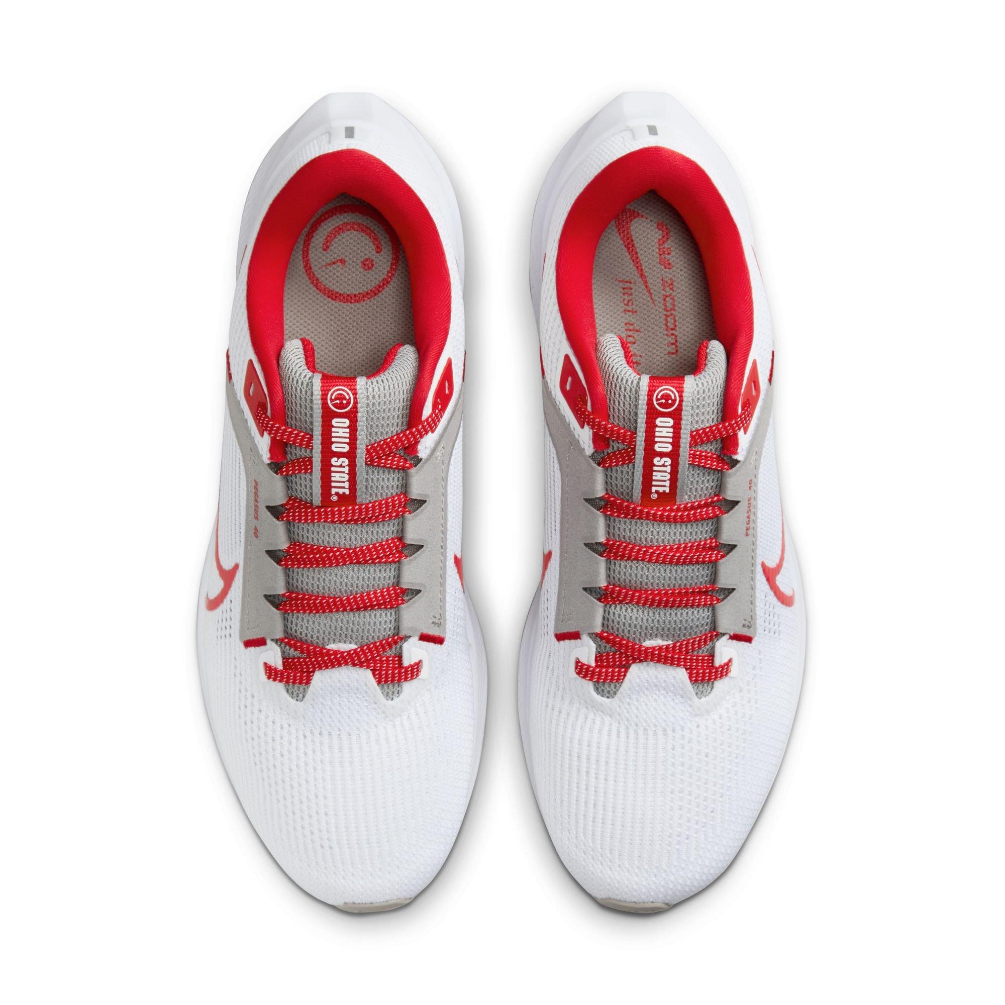 Nike Pegasus 40 "Ohio State" Men's Running Shoe - WHITE/UNIVERSITY RED/PEWTER GREY Thumbnail View 12