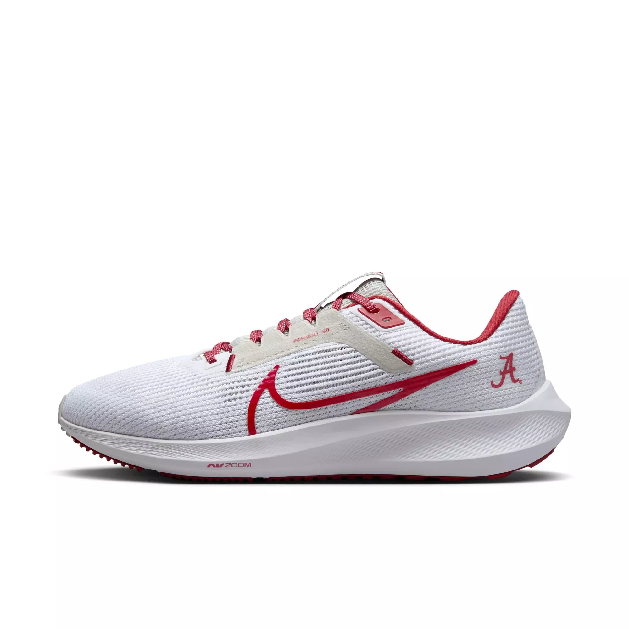 Nike Pegasus 40 "Alabama" Men's Running Shoe - WHITE/TEAM CRIMSON/NIGHT SILVER
