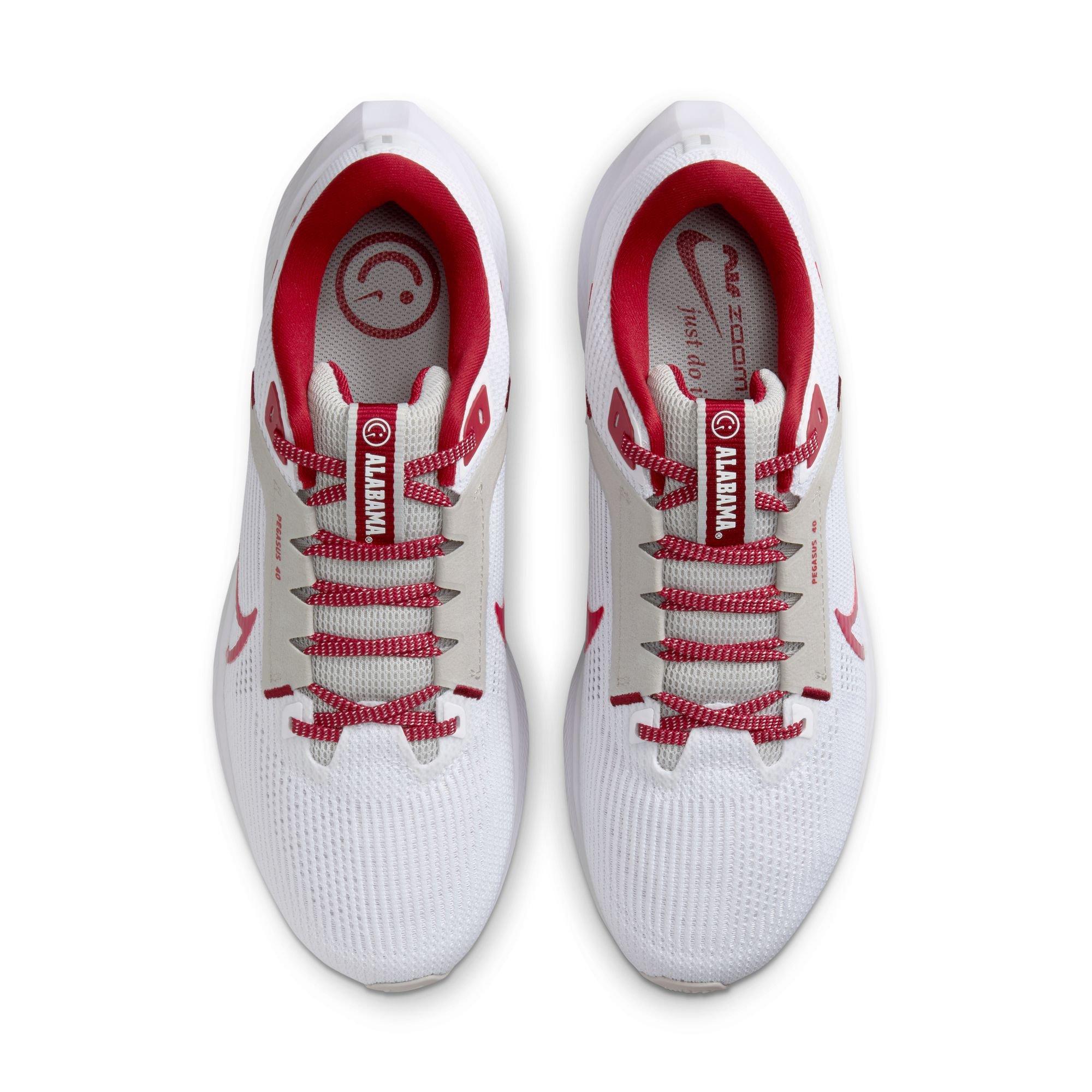 Nike Pegasus 40 "Alabama" Men's Running Shoe - WHITE/TEAM CRIMSON/NIGHT SILVER Thumbnail View 12