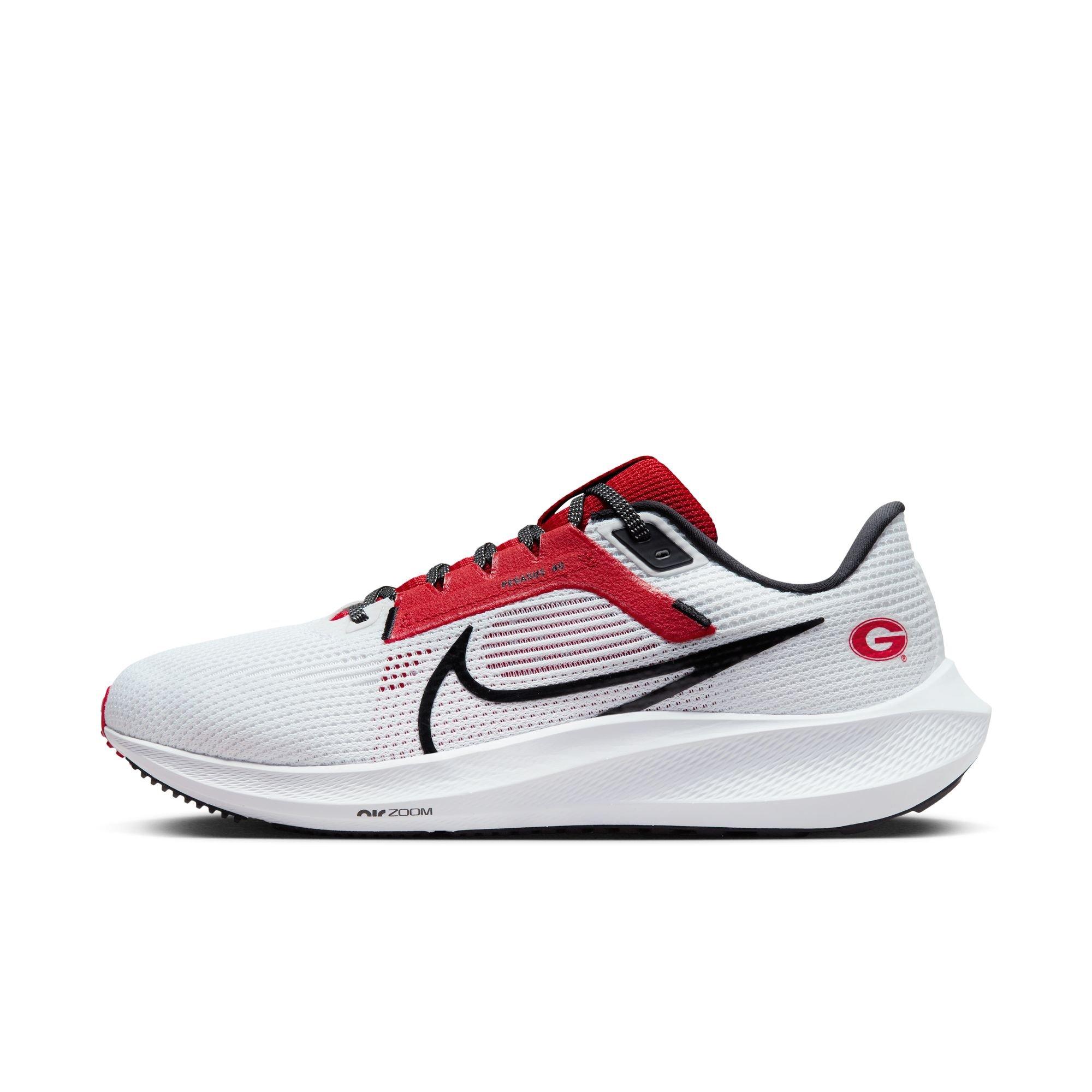 Nike Pegasus 40 "Georgia" Men's Running Shoe - WHITE/BLACK/UNIVERSITY RED Thumbnail View 9