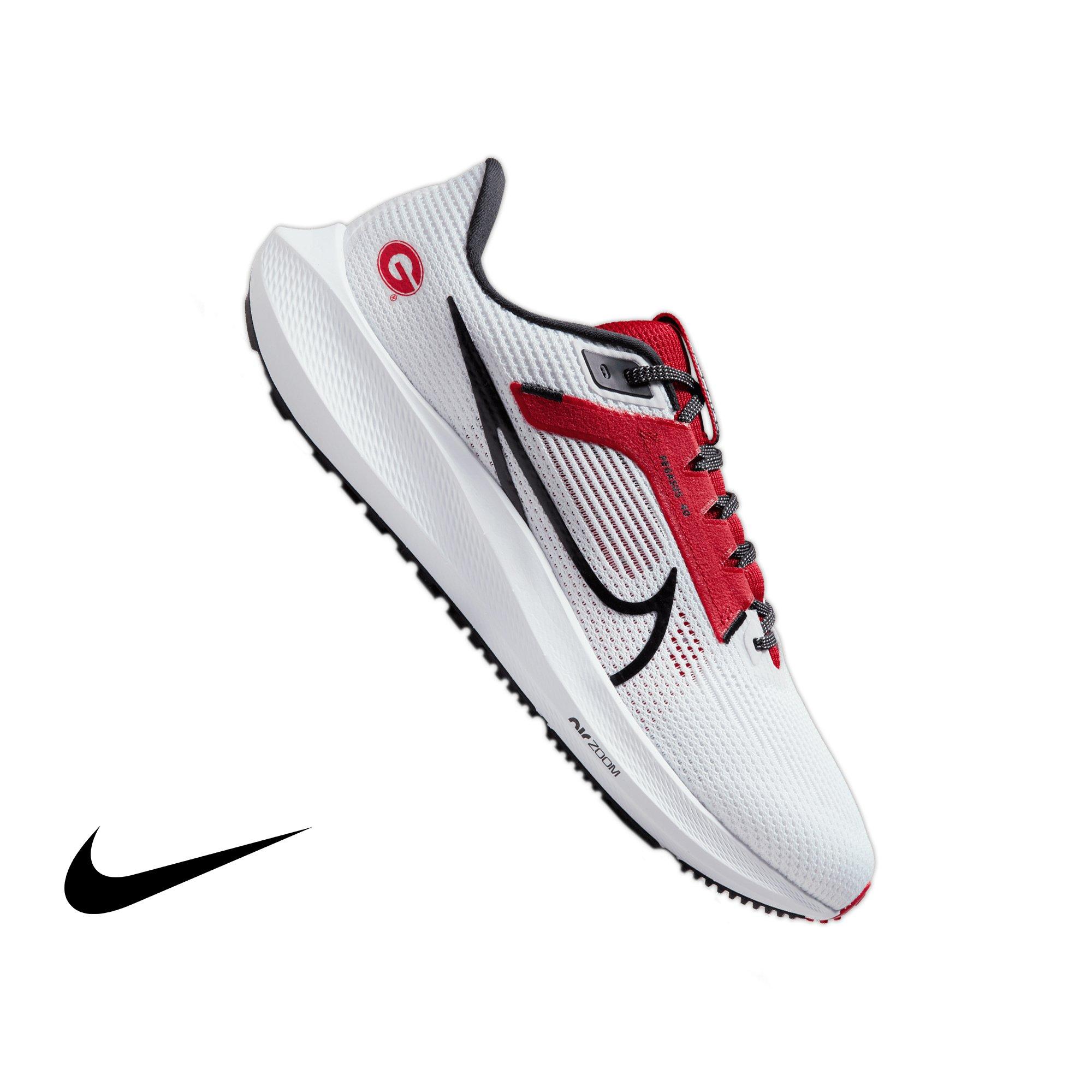 Nike Pegasus 40 "Georgia" Men's Running Shoe - WHITE/BLACK/UNIVERSITY RED Thumbnail View 1