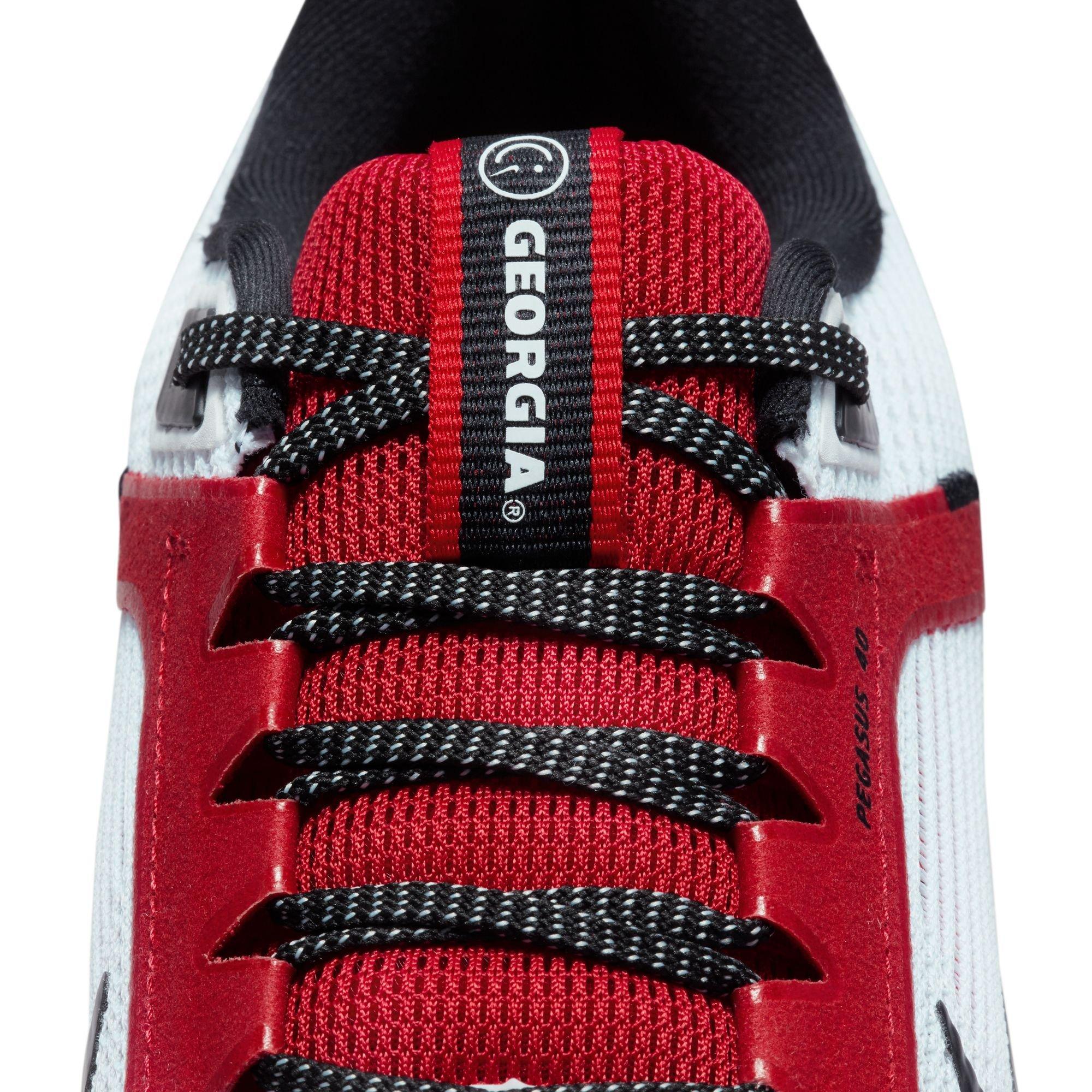 Nike Pegasus 40 "Georgia" Men's Running Shoe - WHITE/BLACK/UNIVERSITY RED Thumbnail View 7