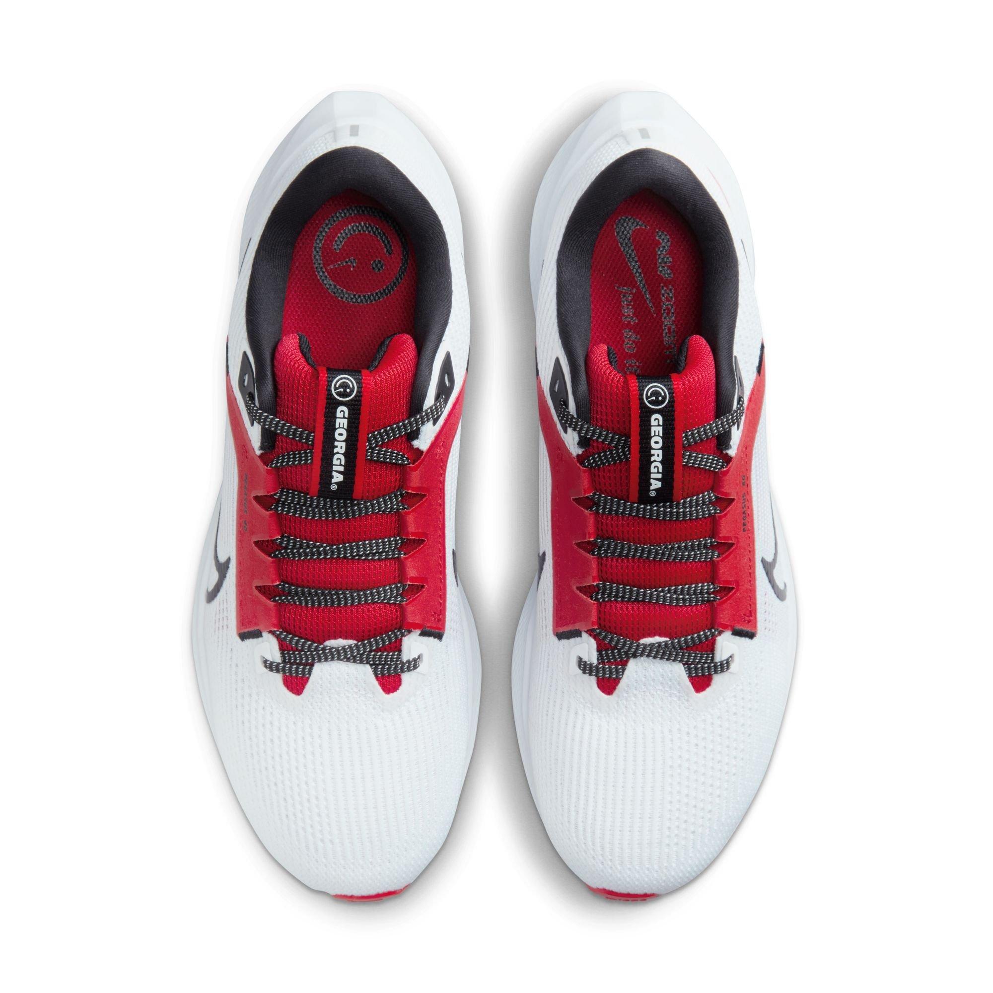 Nike Pegasus 40 "Georgia" Men's Running Shoe - WHITE/BLACK/UNIVERSITY RED Thumbnail View 12
