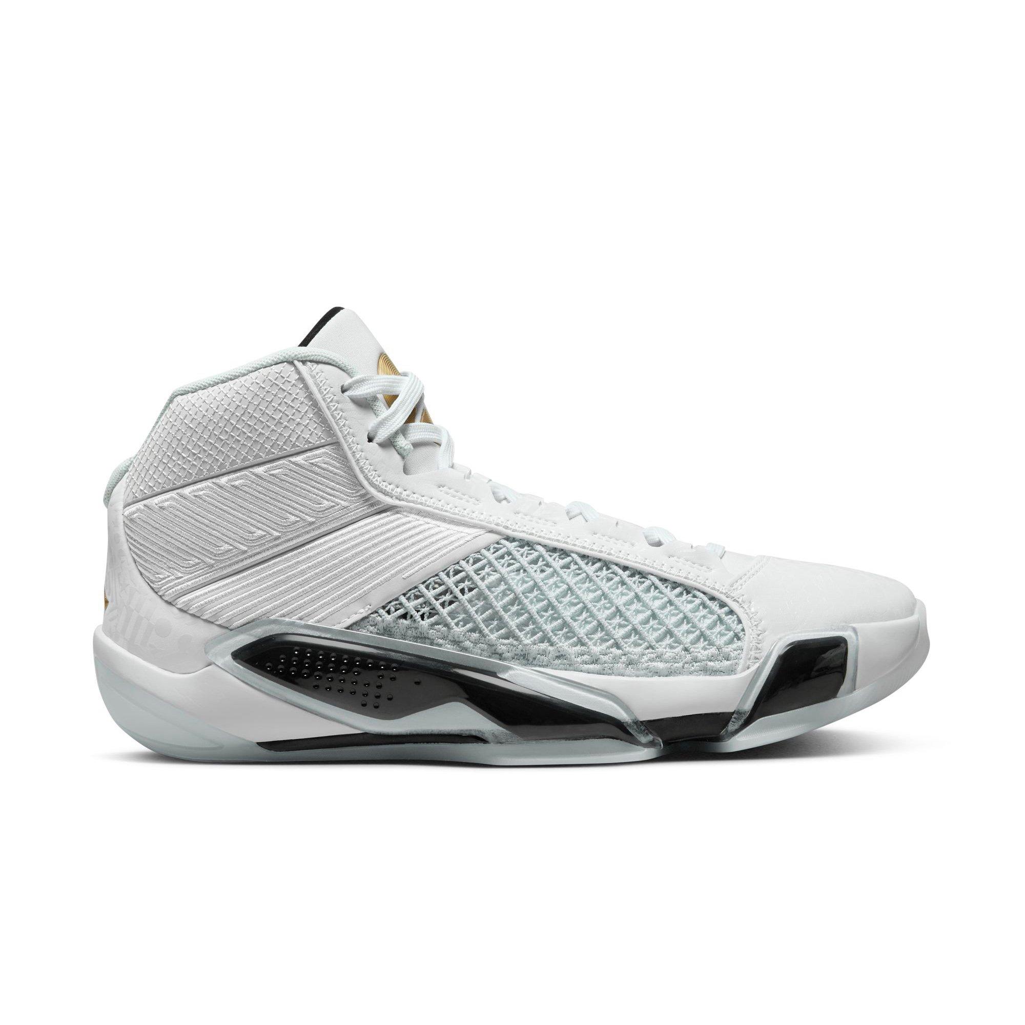Jordan XXXVIII "FIBA" Men's Basketball Shoe - WHITE/METALLIC GOLD/PURE PLATINUM Thumbnail View 1