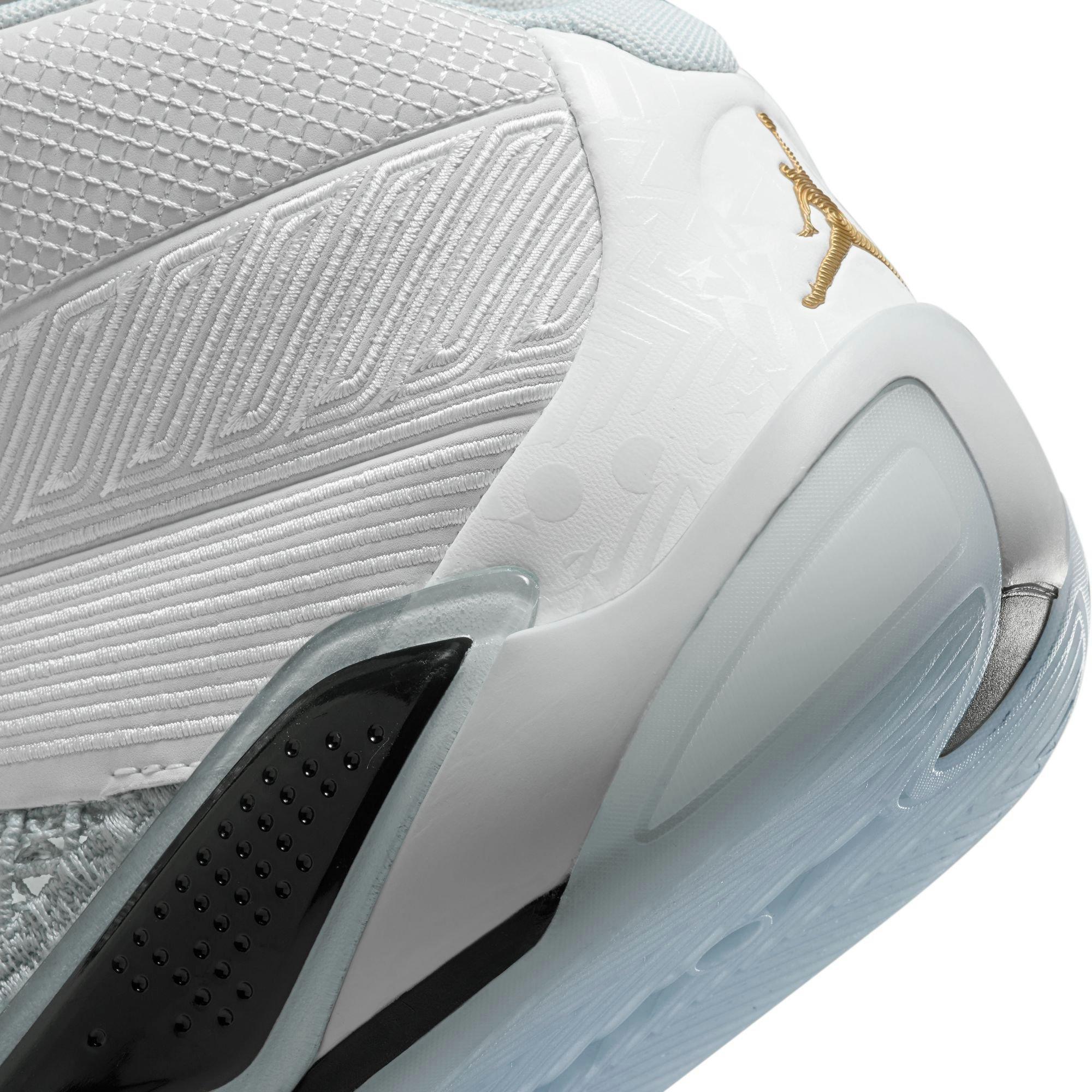 Jordan XXXVIII "FIBA" Men's Basketball Shoe - WHITE/METALLIC GOLD/PURE PLATINUM Thumbnail View 5