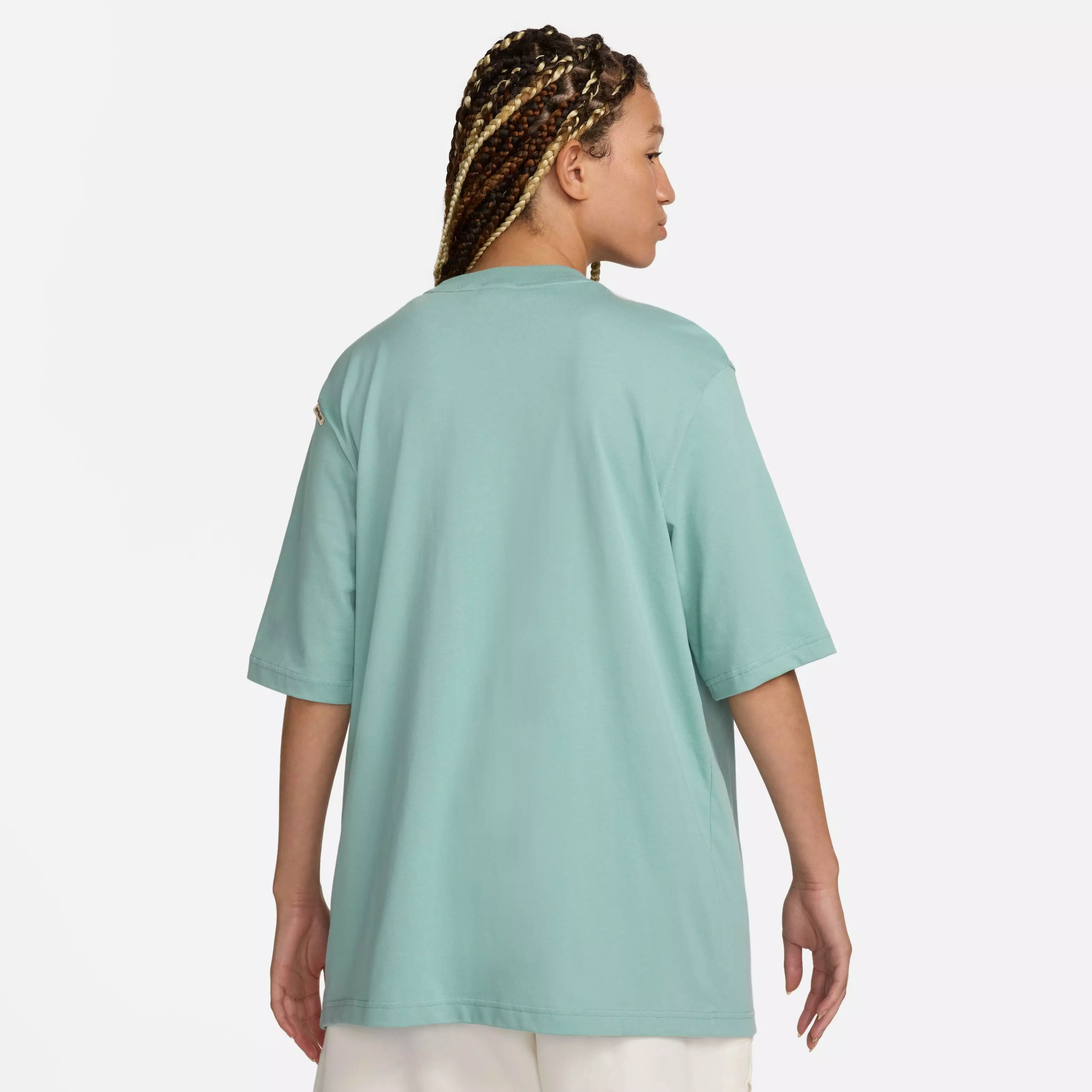 Nike Women's Slit Oversized Tee - Mineral - TEAL