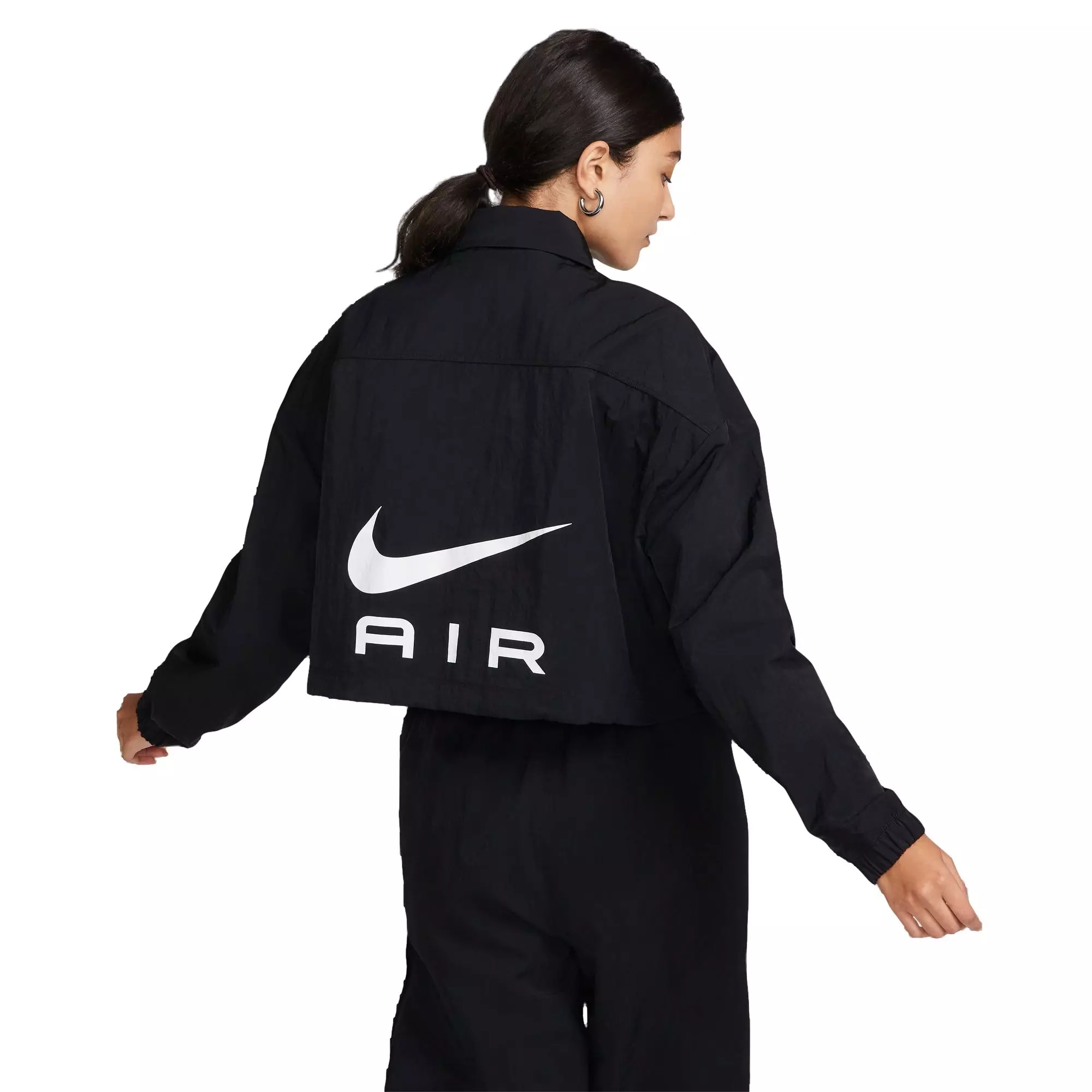 Nike Women's Air Modest Cropped Woven Jacket - BLACK