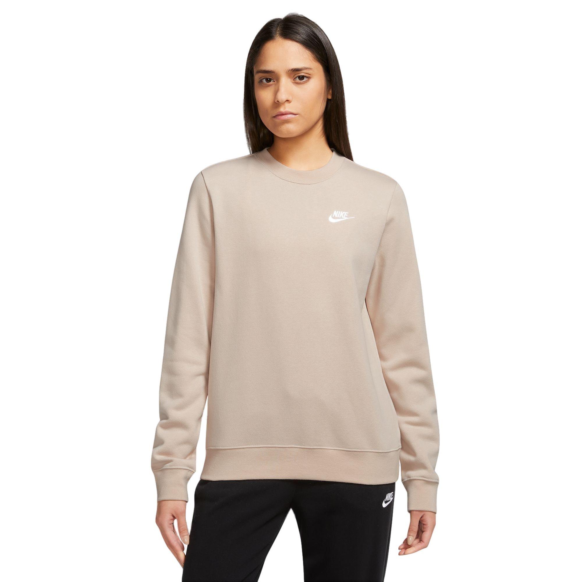 Nike Women's Sportswear Club Fleece Crew Sweatshirt - Sanddrift - BROWN Thumbnail View 1