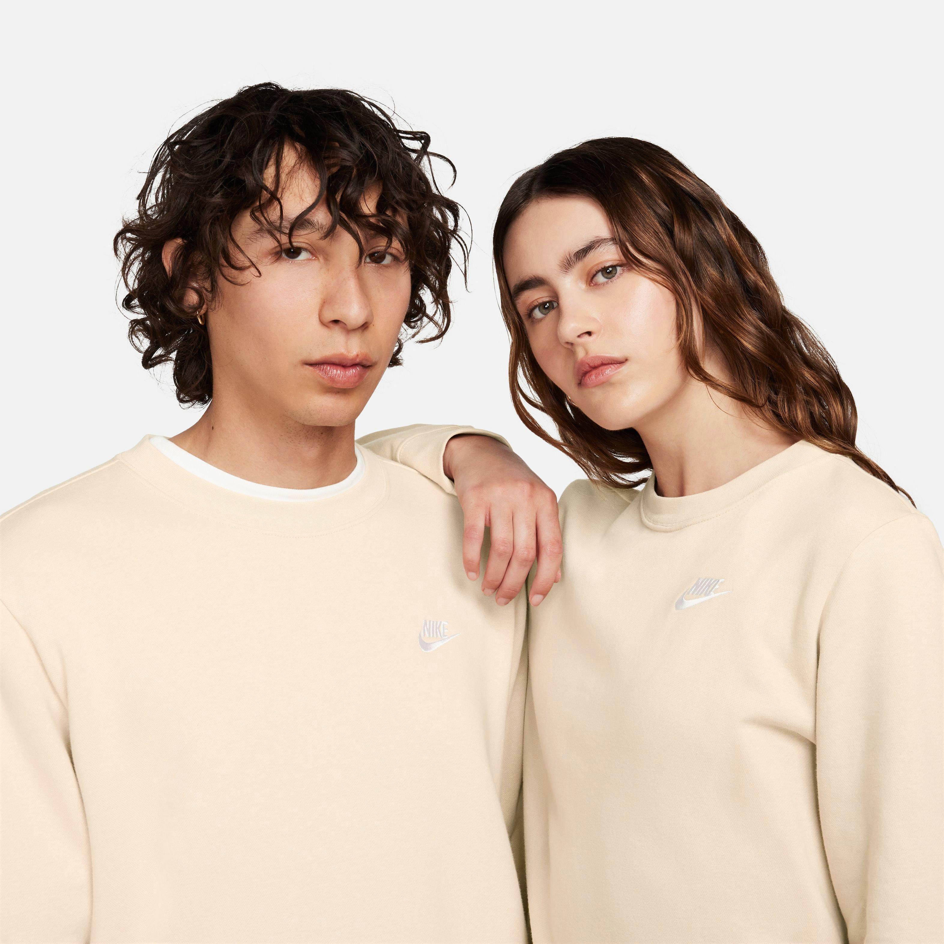 Nike Women's Sportswear Club Fleece Crew Sweatshirt - Sanddrift - BROWN Thumbnail View 7