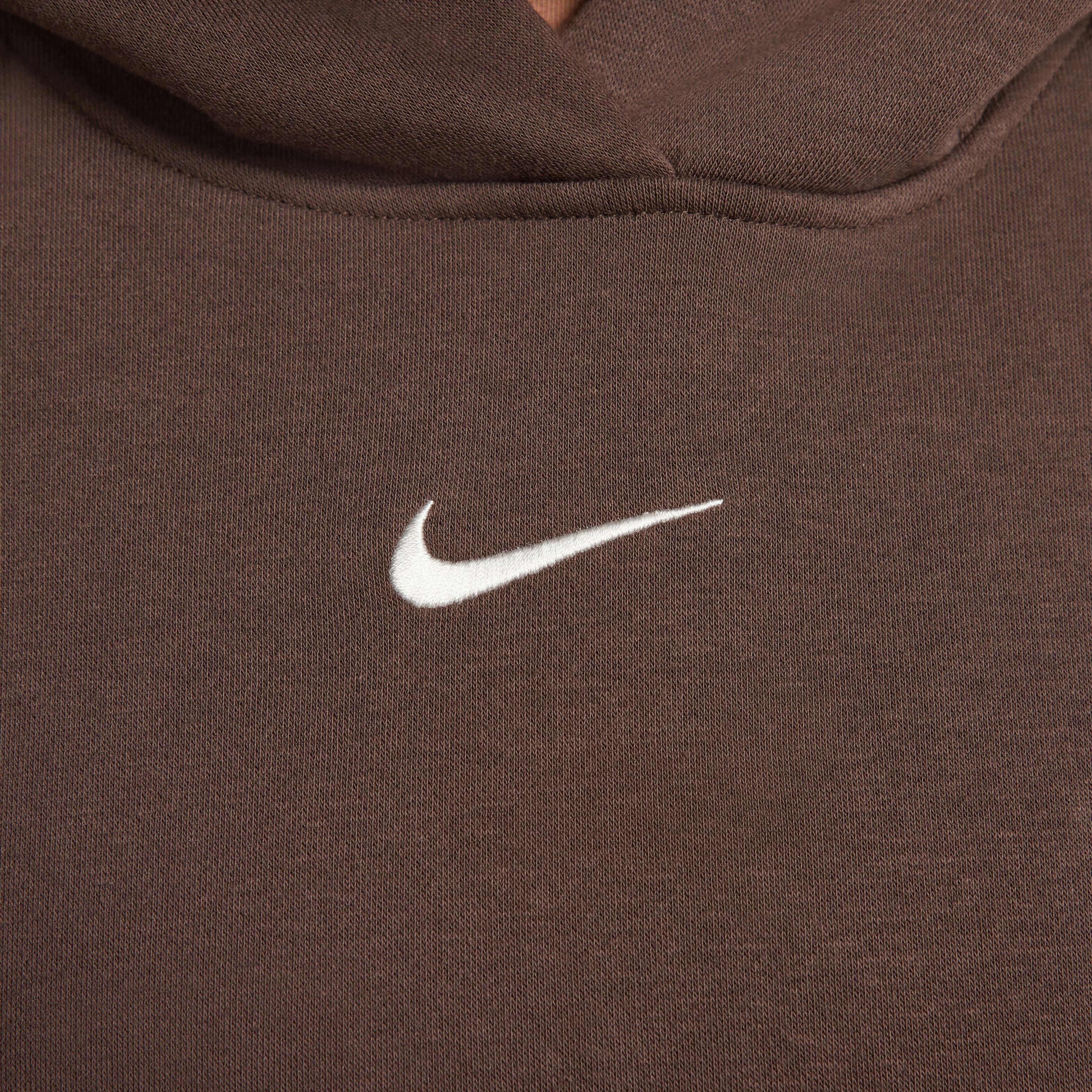 Nike Women's Phoenix Fleece Oversized Hoodie - Baroque Brown - BROWN Thumbnail View 7