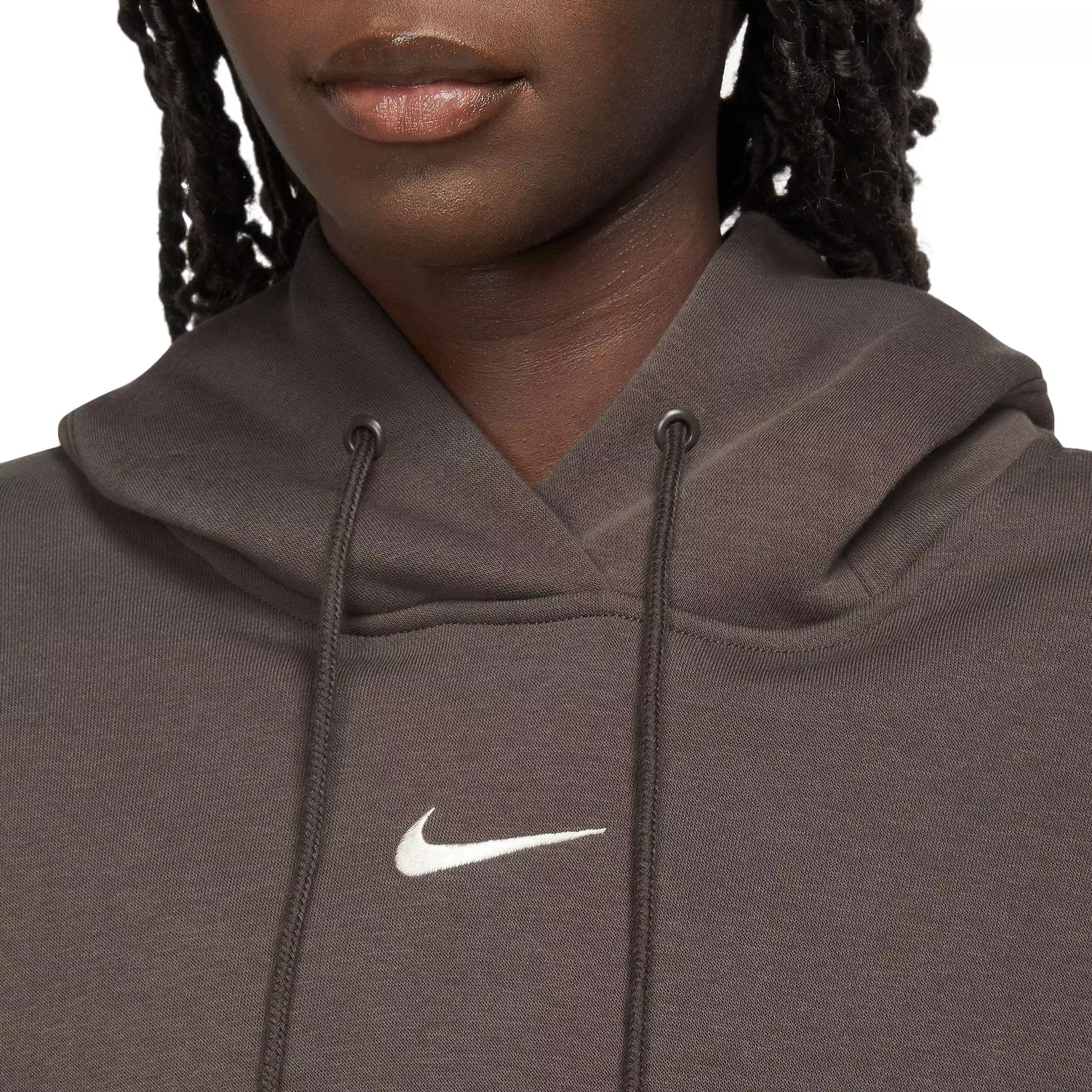 Nike Women's Phoenix Fleece Oversized Hoodie - Baroque Brown - BROWN