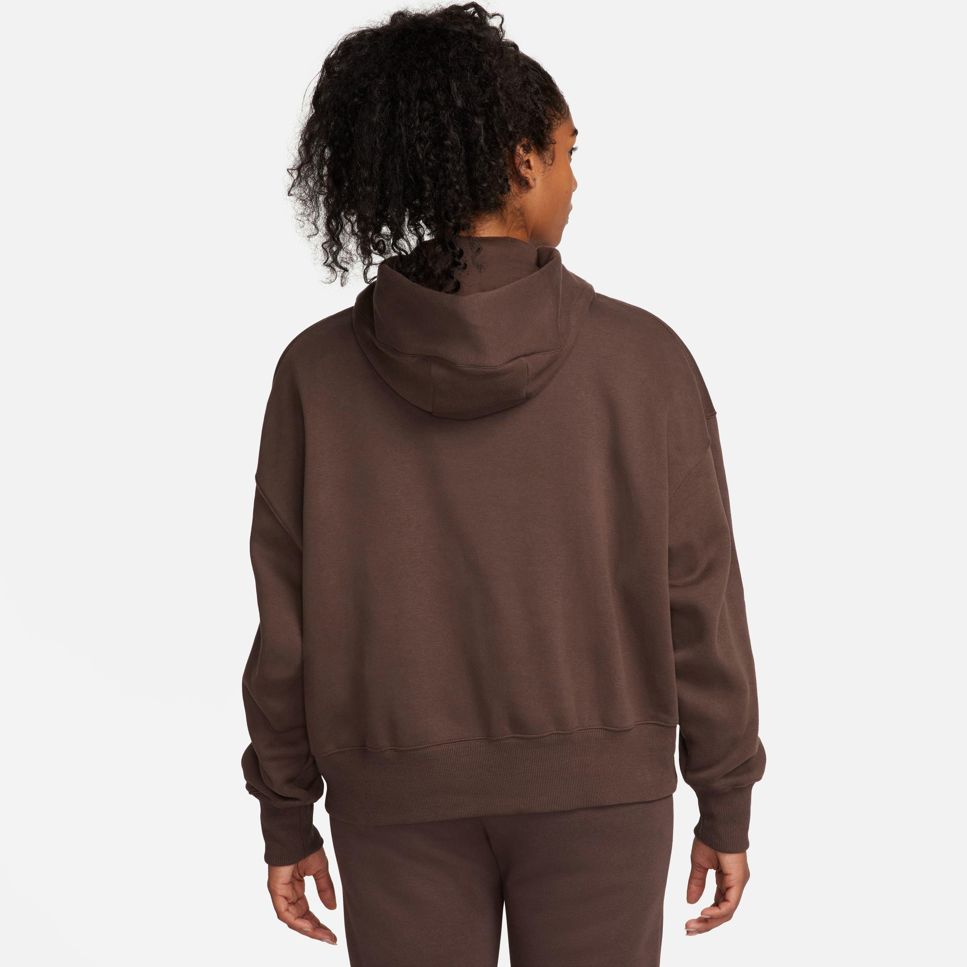 Nike Women's Phoenix Fleece Oversized Hoodie - Baroque Brown - BROWN Thumbnail View 5