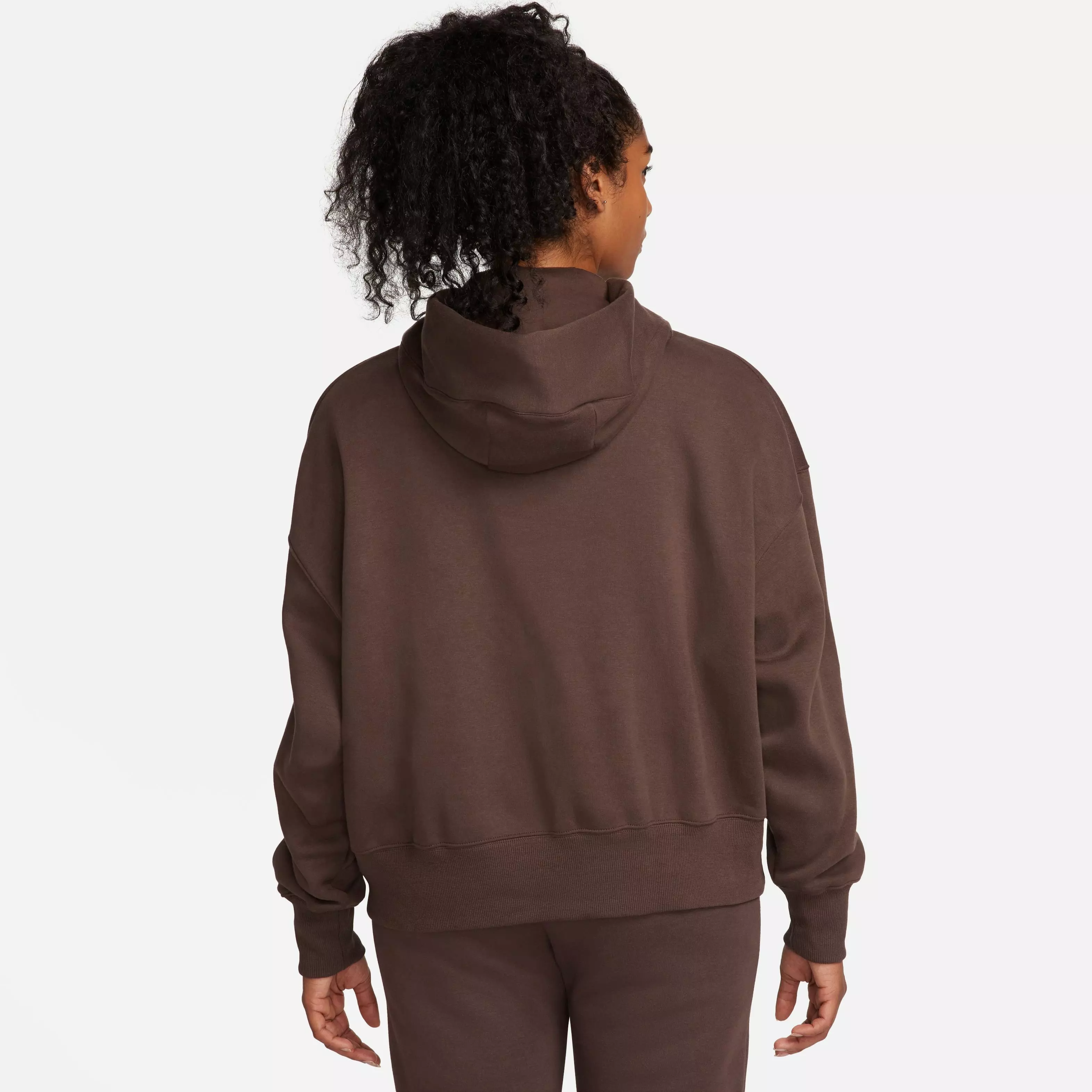 Nike Women's Phoenix Fleece Oversized Hoodie - Baroque Brown - BROWN