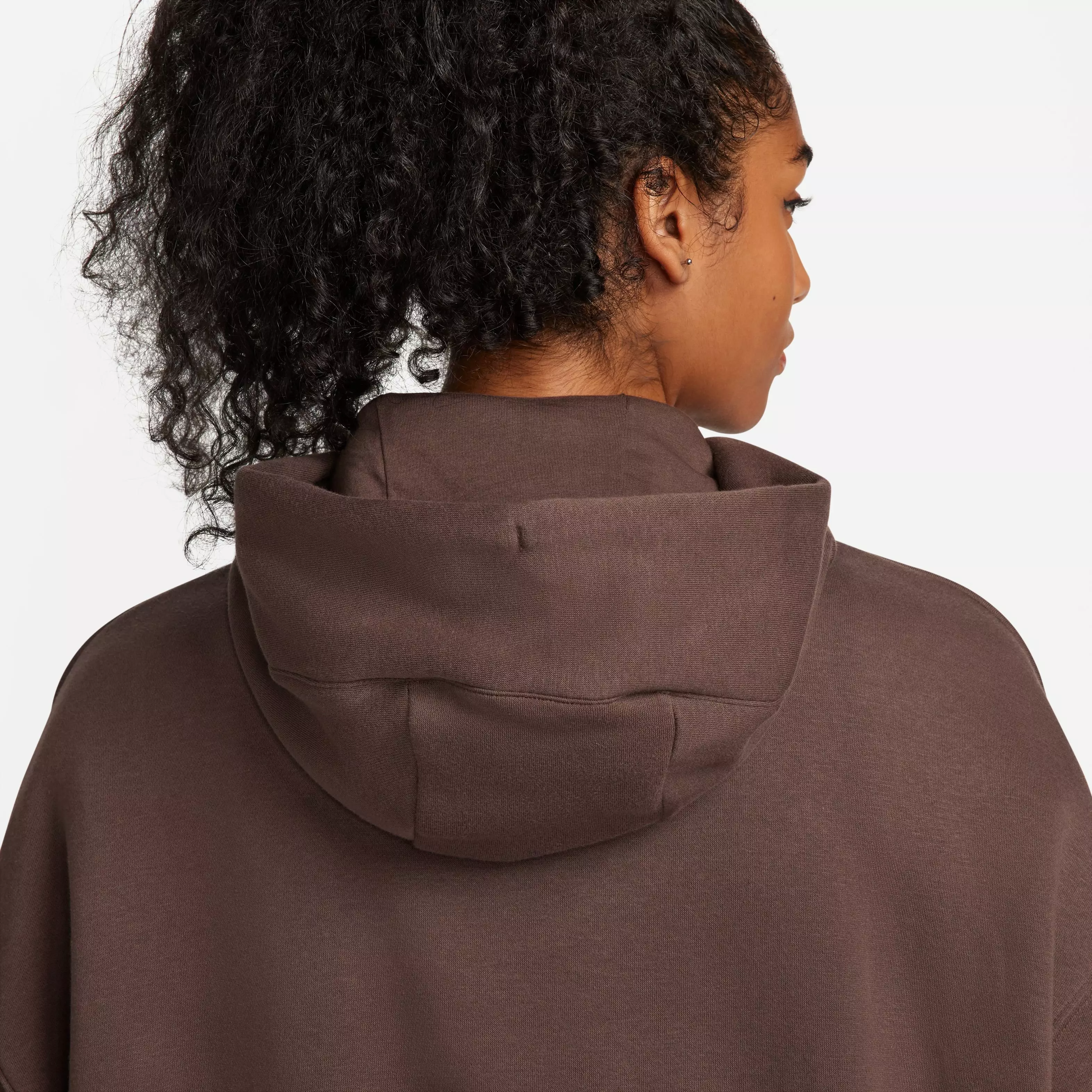 Nike Women's Phoenix Fleece Oversized Hoodie - Baroque Brown - BROWN