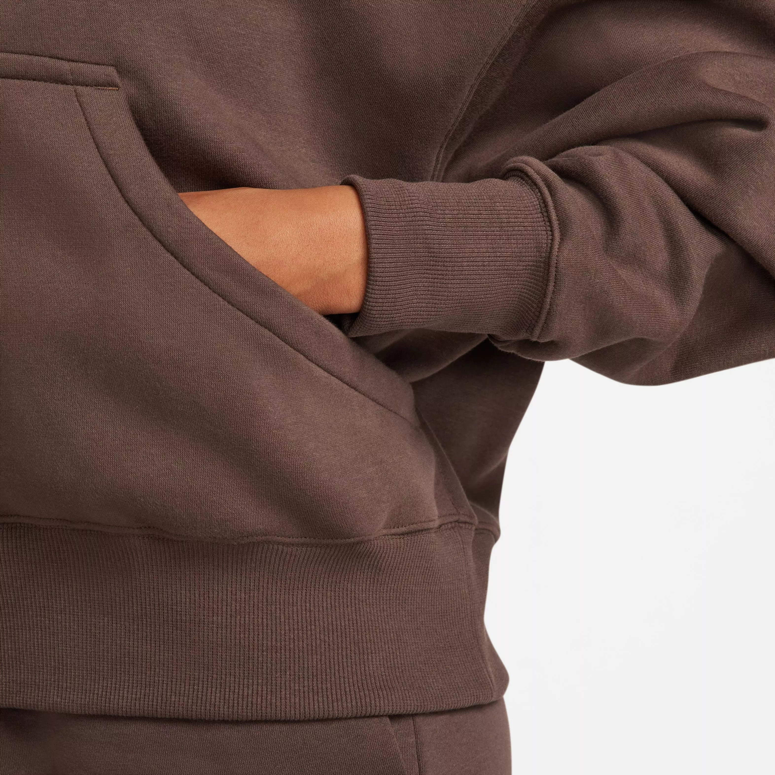 Nike Women's Phoenix Fleece Oversized Hoodie - Baroque Brown - BROWN