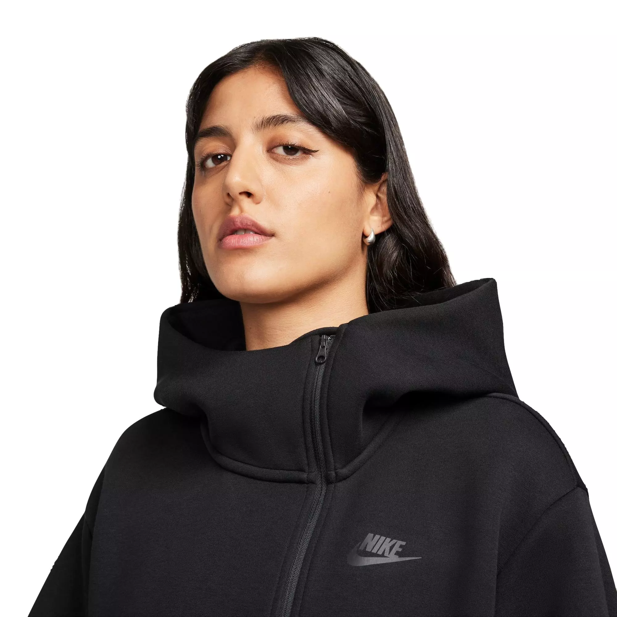 Nike Women's Sportswear Tech Fleece Cape Oversized Hoodie - Black - BLACK