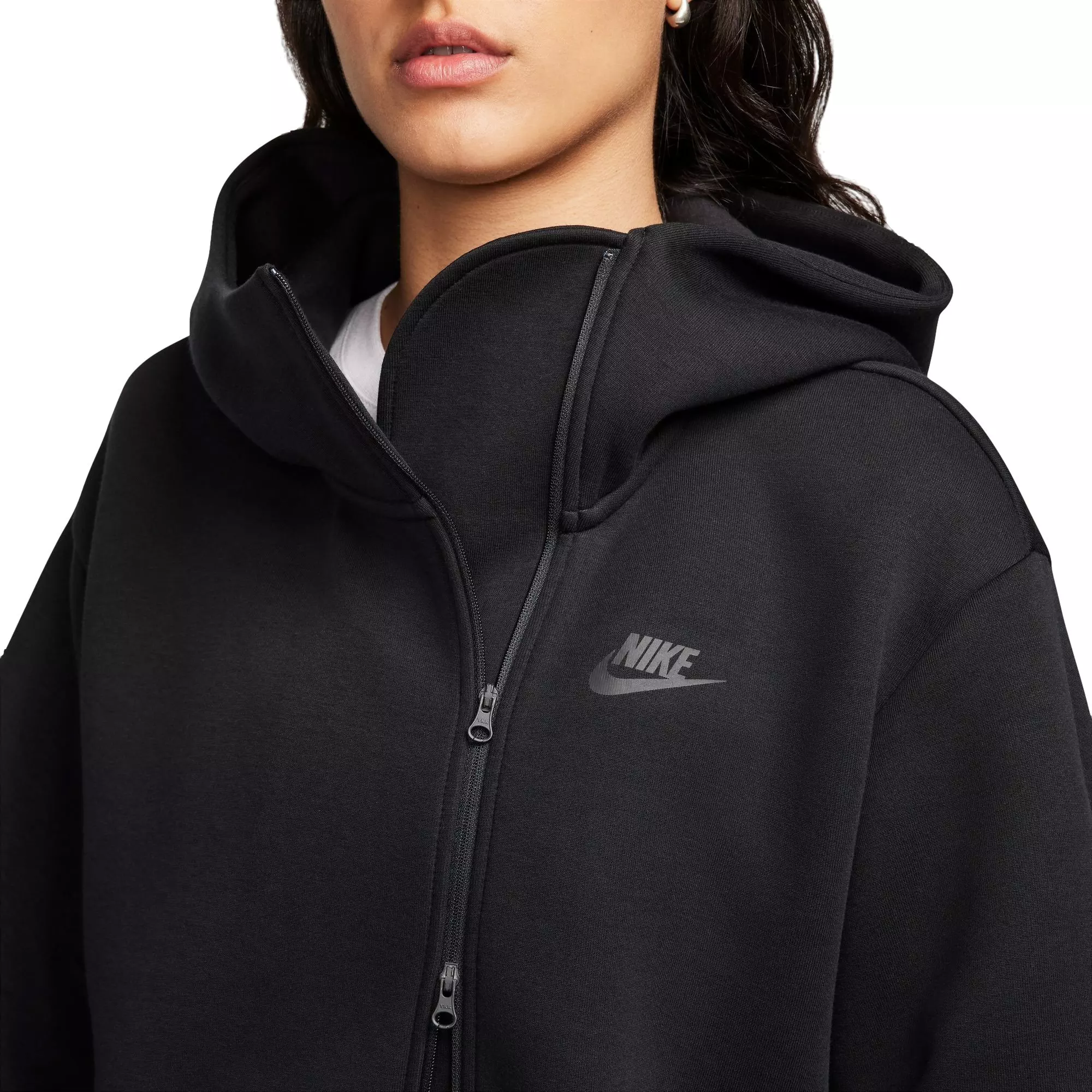 Nike Women's Sportswear Tech Fleece Cape Oversized Hoodie - Black - BLACK