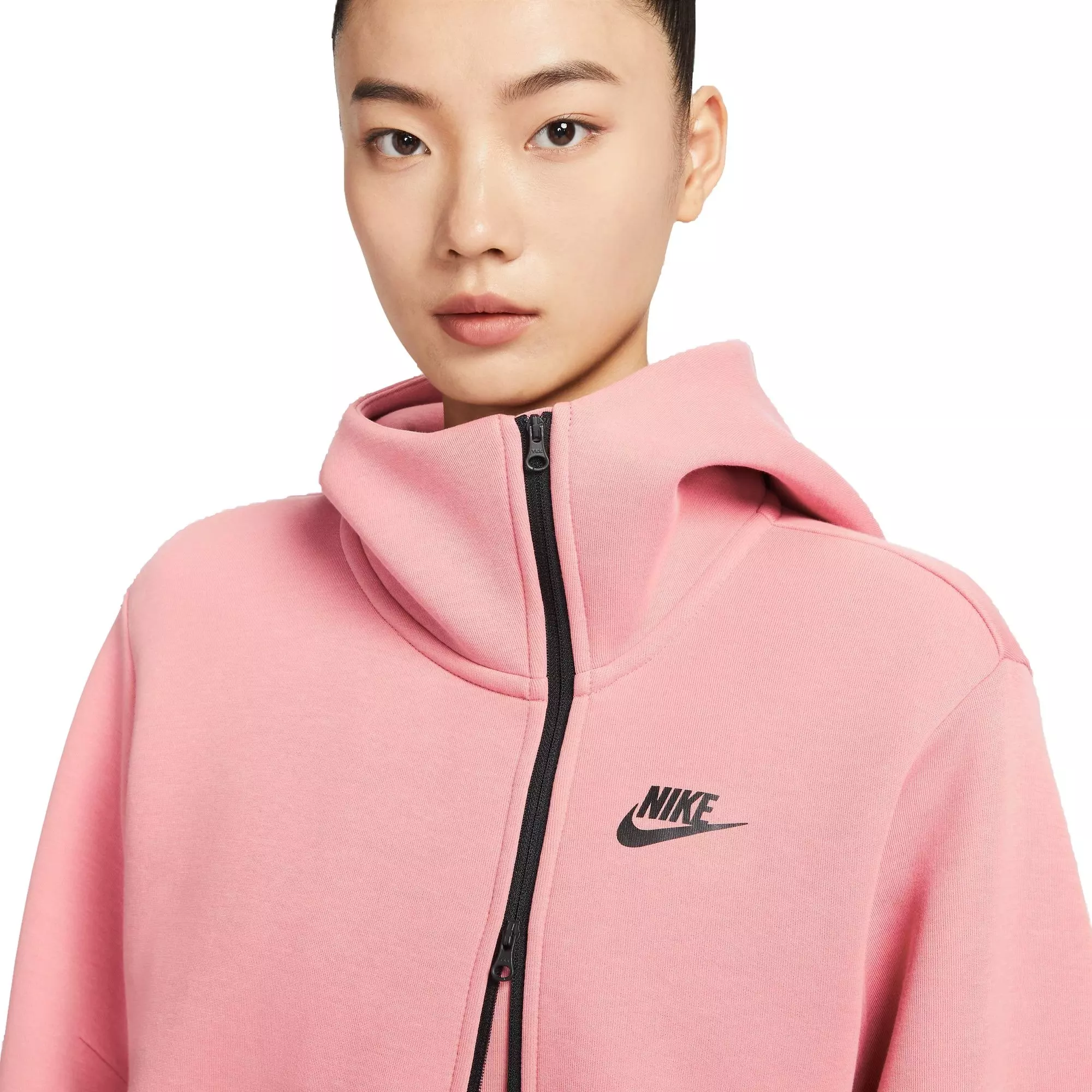 Nike Women's Sportswear Tech Fleece Oversized Cape Hoodie - Pink - PINK
