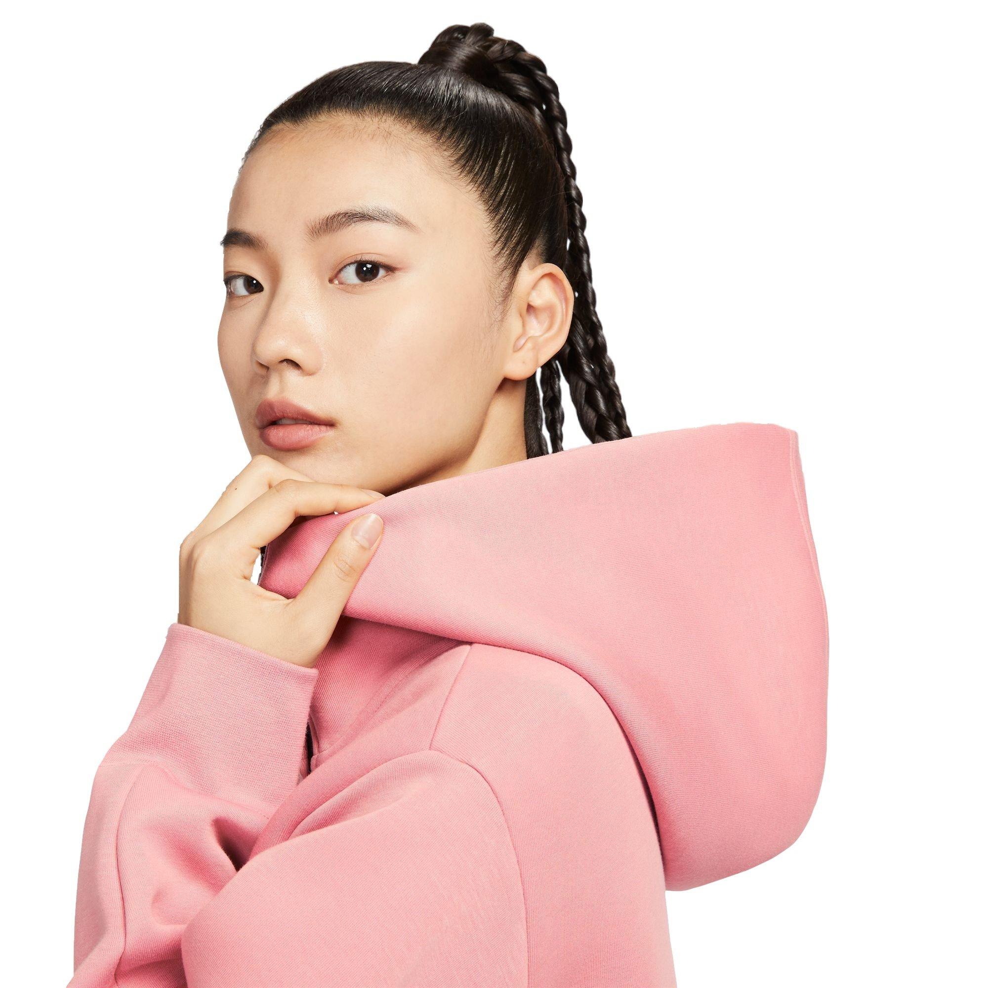 Nike Women's Sportswear Tech Fleece Oversized Cape Hoodie - Pink - PINK Thumbnail View 4