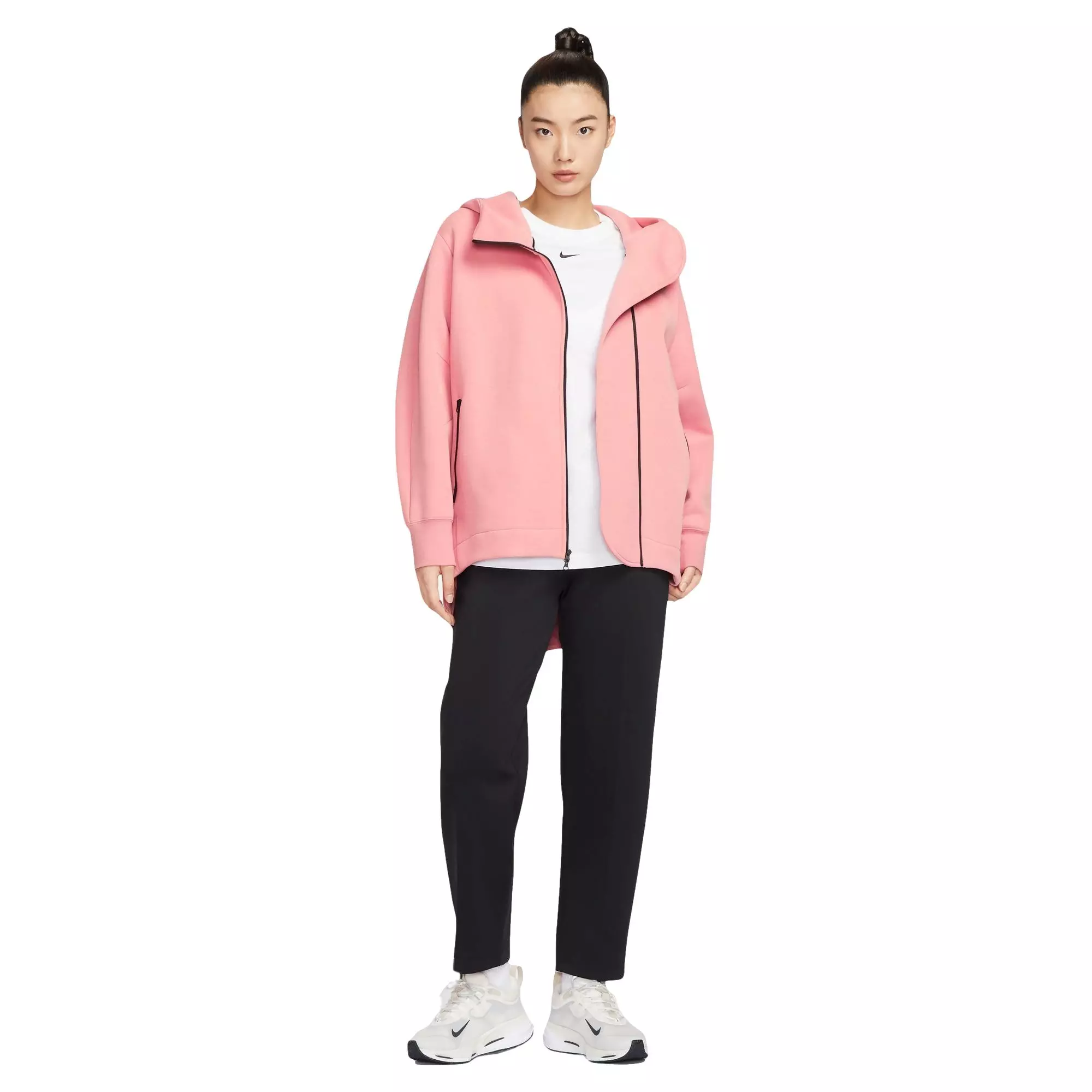 Nike Women's Sportswear Tech Fleece Oversized Cape Hoodie - Pink - PINK