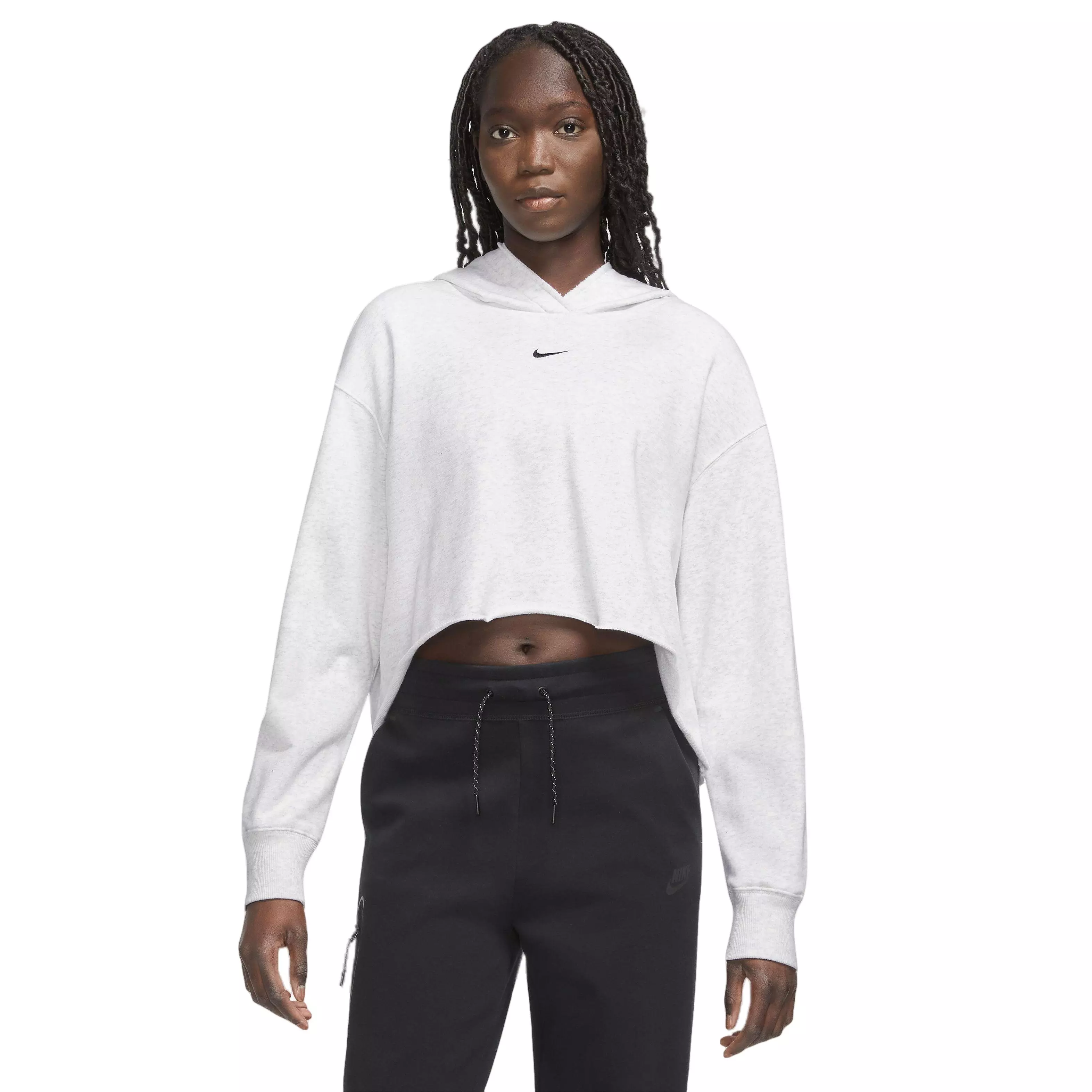 women's cropped french terry hoodie nike sportswear swoosh