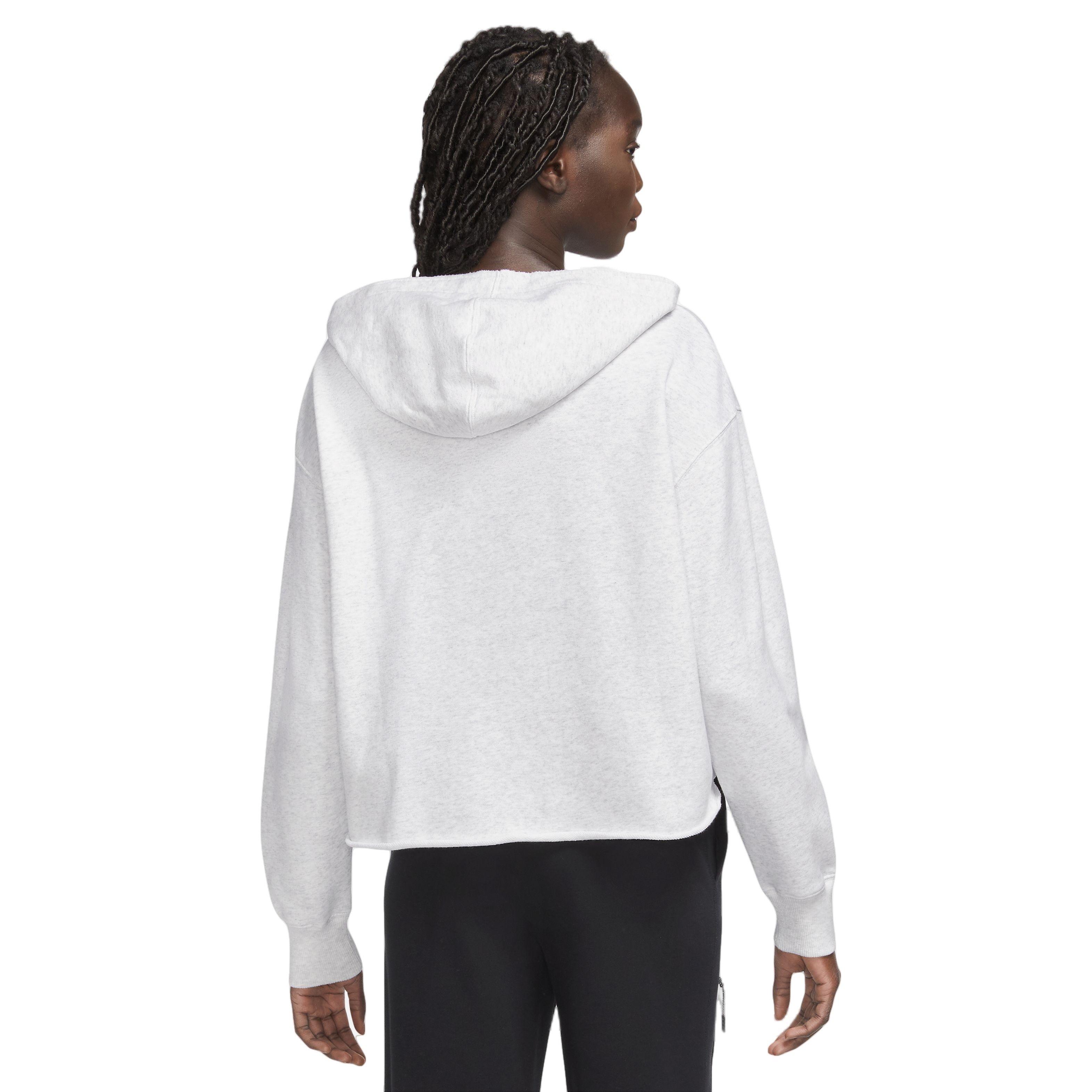 Nike Women's Sportswear DIM Cropped French Terry Pullover Hoodie - GREY Thumbnail View 2