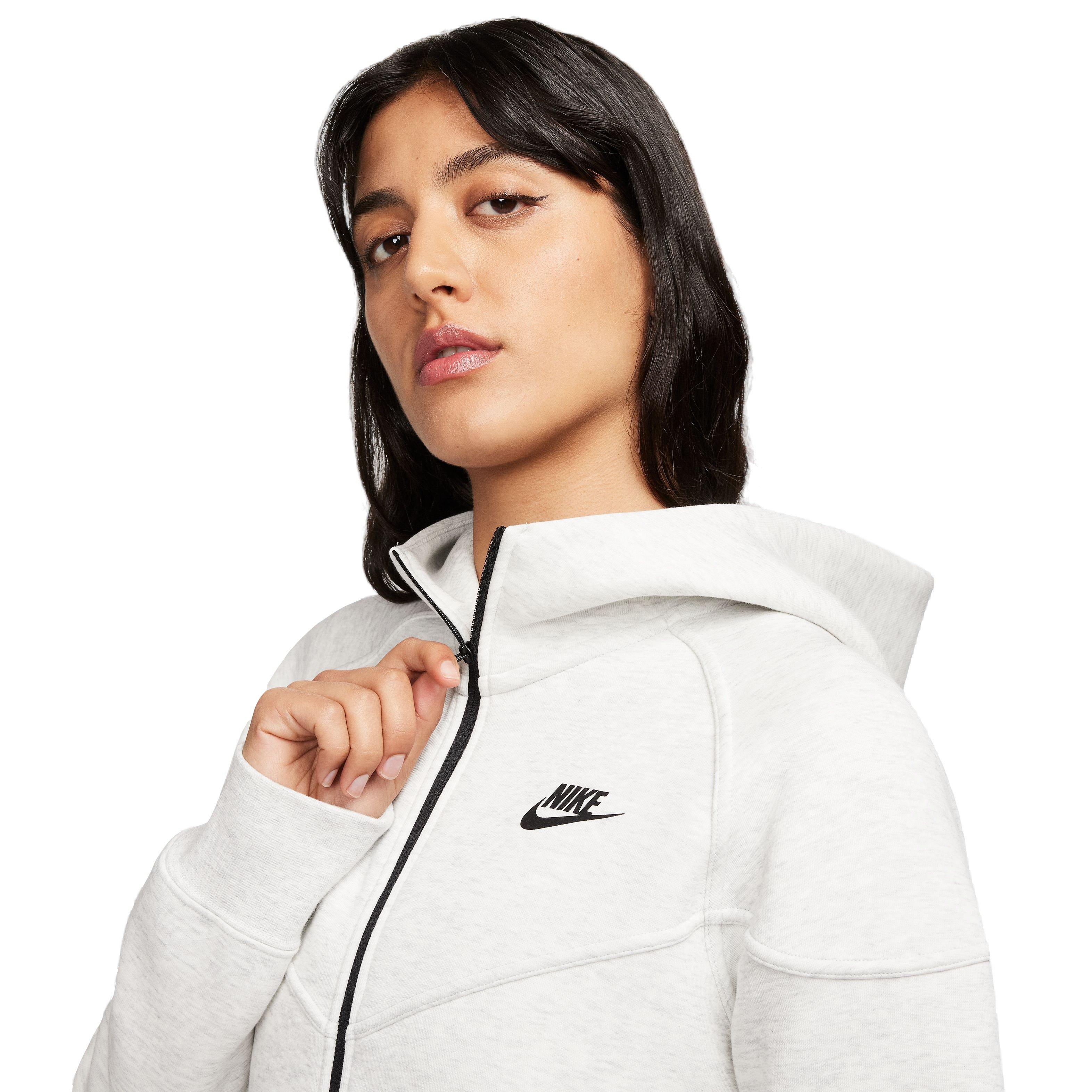Nike Women's Sportswear Tech Fleece Windrunner Full-Zip Jacket-Lt Grey - LT GREY Thumbnail View 3