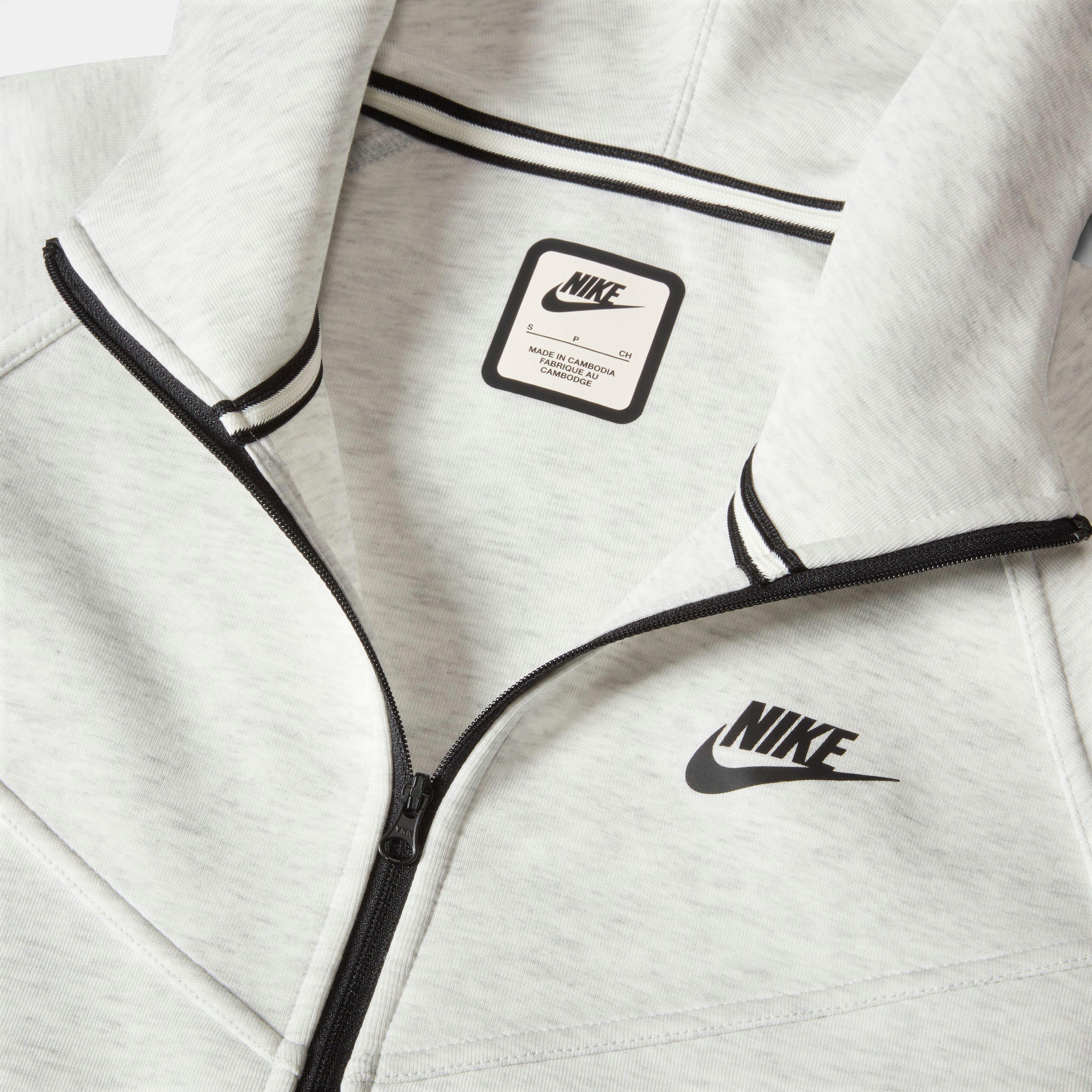 Nike Women's Sportswear Tech Fleece Windrunner Full-Zip Jacket-Lt Grey - LT GREY Thumbnail View 8