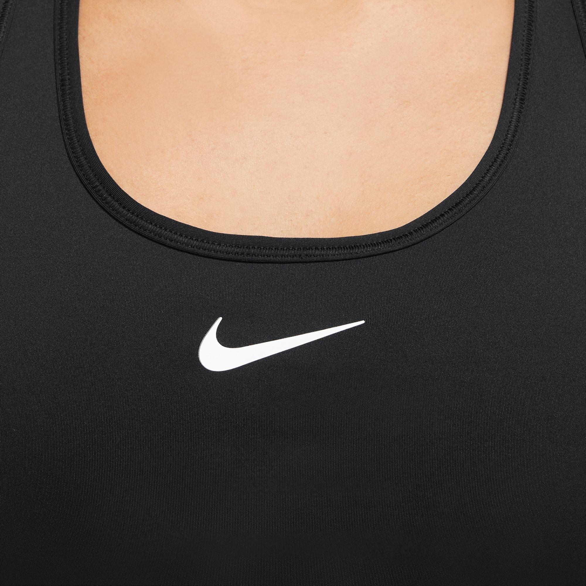 Nike Women's Dri-FIT Swoosh Medium-Support Padded Sports Bra - Black - BLACK Thumbnail View 3