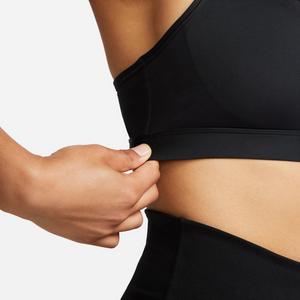 Nike Women's Dri-FIT Swoosh Medium-Support Padded Sports Bra - Black - BLACK