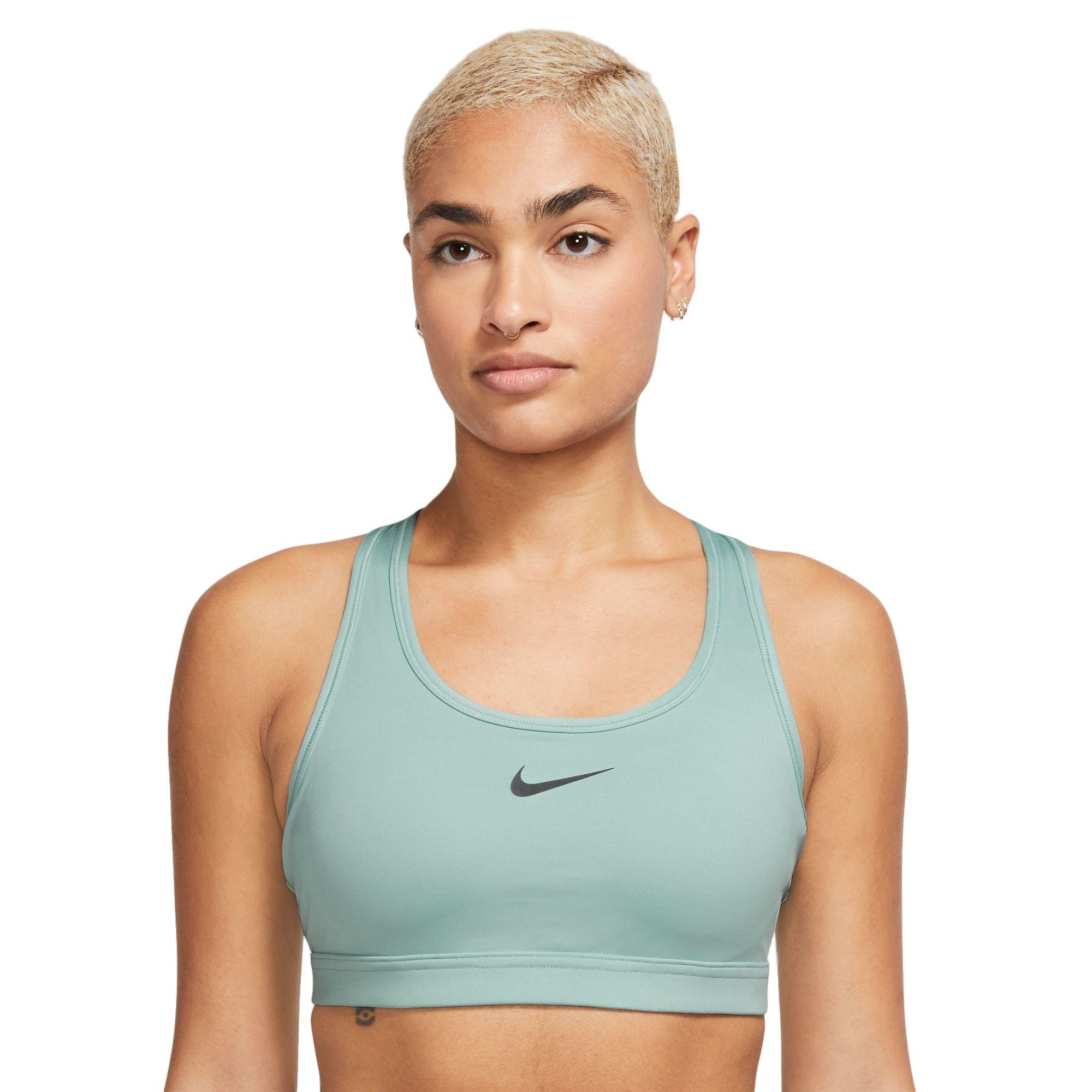 Nike Women's Medium-Support Swoosh Padded Sports Bra - Mineral - BLUE Thumbnail View 1