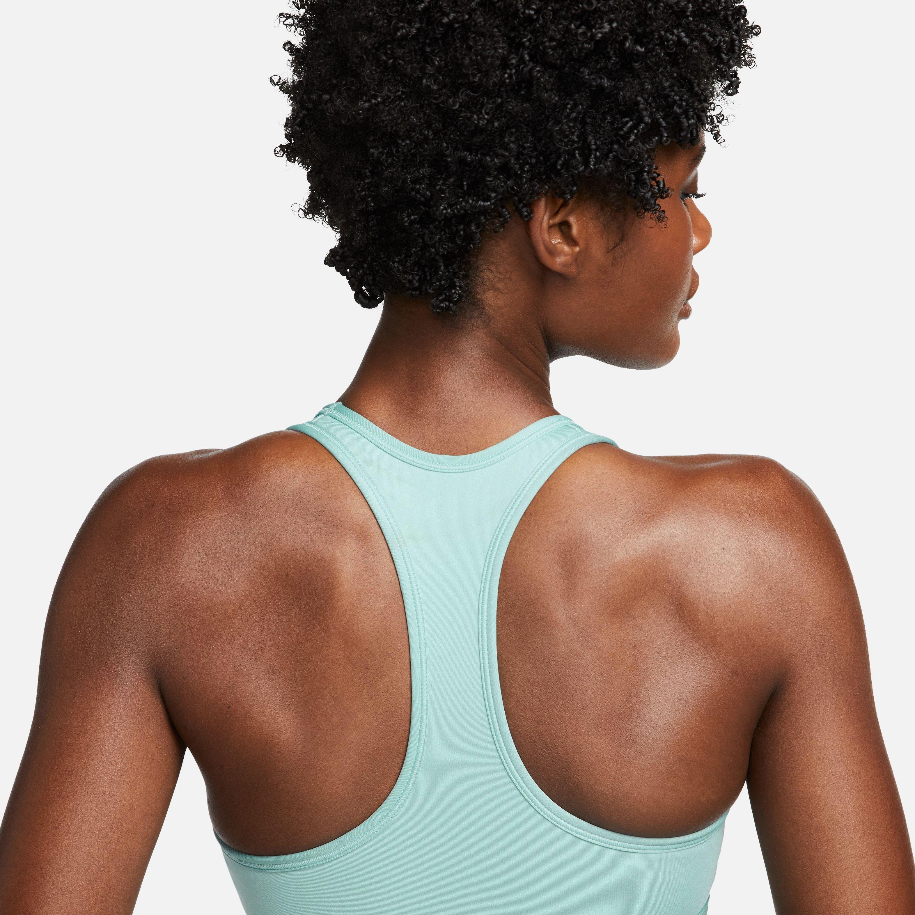 Nike Women's Medium-Support Swoosh Padded Sports Bra - Mineral - BLUE Thumbnail View 7