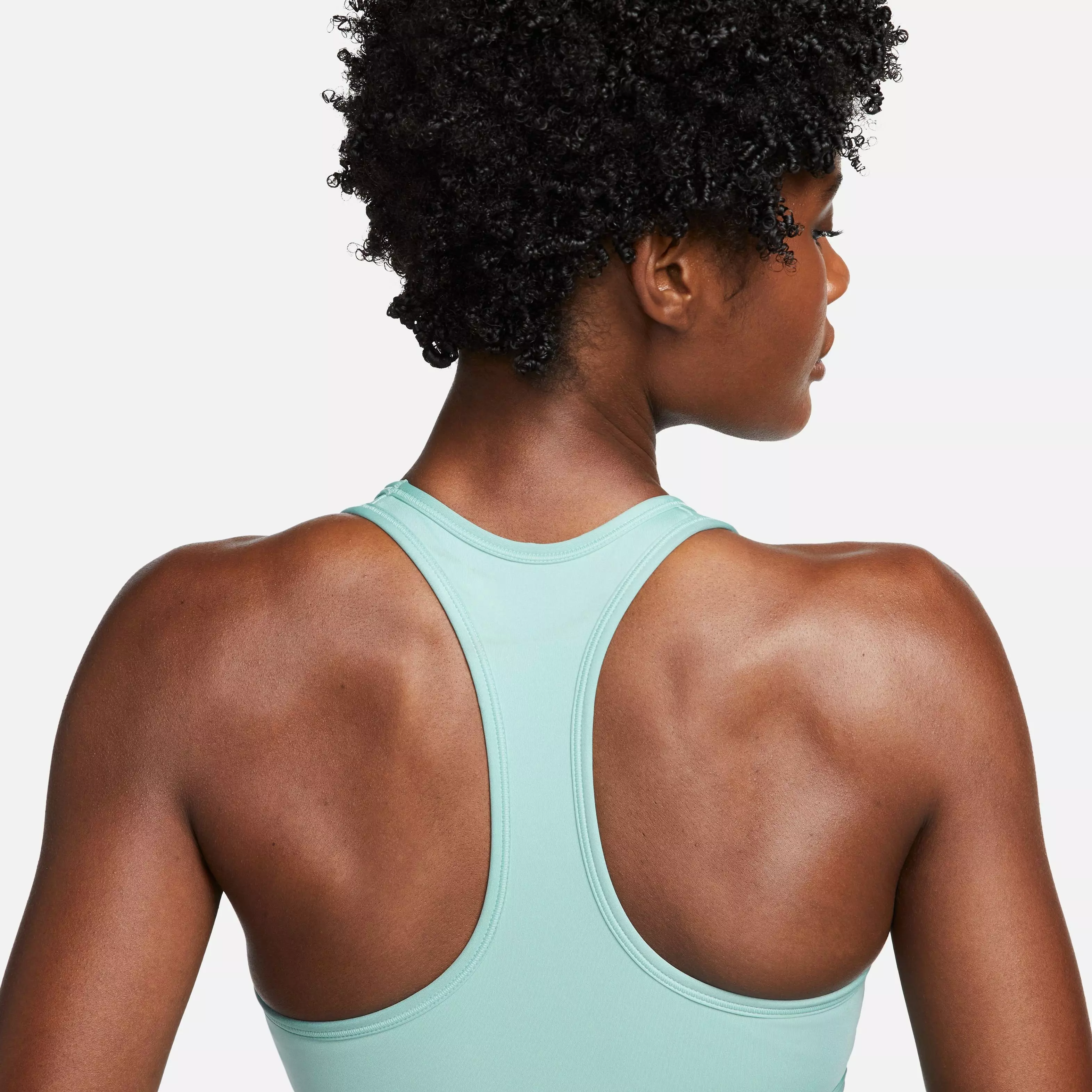 Nike Women's Medium-Support Swoosh Padded Sports Bra - Mineral - BLUE